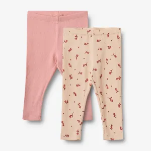 2 Leggings Jules - rose water flowers