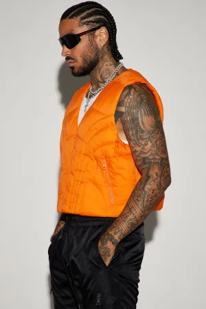 Avalon Nylon Cropped Tactical Padded Vest - Orange