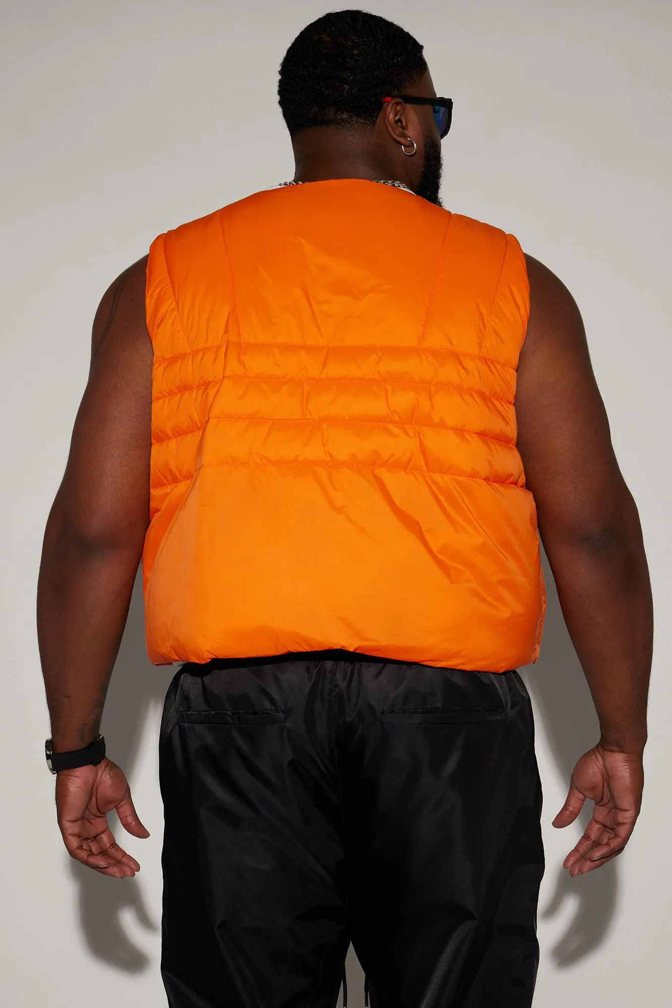 Avalon Nylon Cropped Tactical Padded Vest - Orange