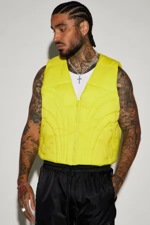 Avalon Nylon Cropped Tactical Padded Vest - Yellow