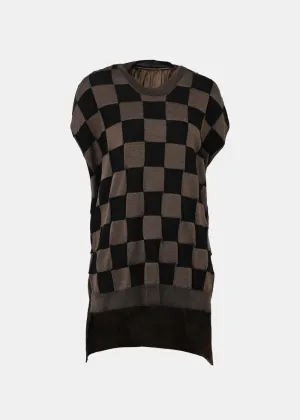 Black and Grey Sleeveless Top