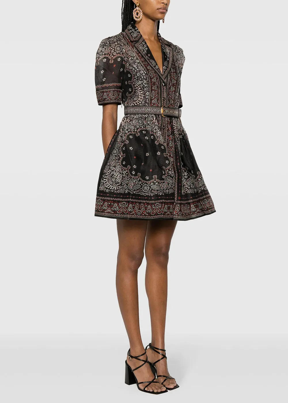 Black Bandana Matchmaker Mini Shirt Dress