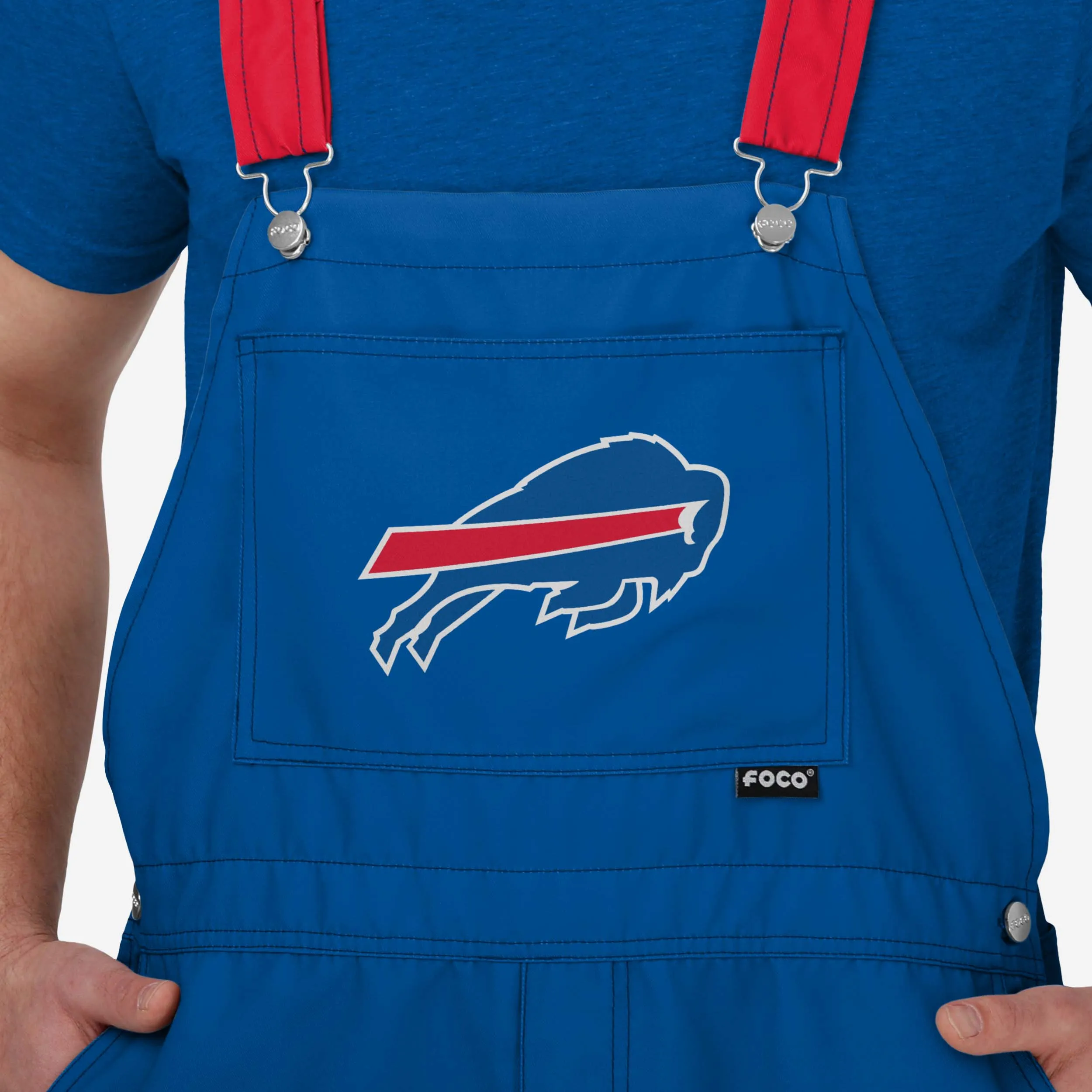 Buffalo Bills Mens Team Stripe Bib Shortalls
