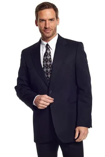 Circle S Mens Black Poly/Rayon Blend Abilene Sportcoat Western Jacket Blazer 42 L