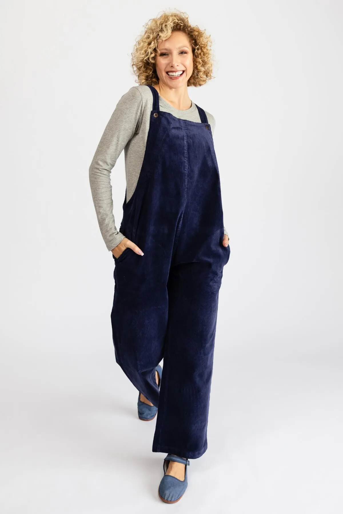 Corduroy Overalls - Prussian Blue