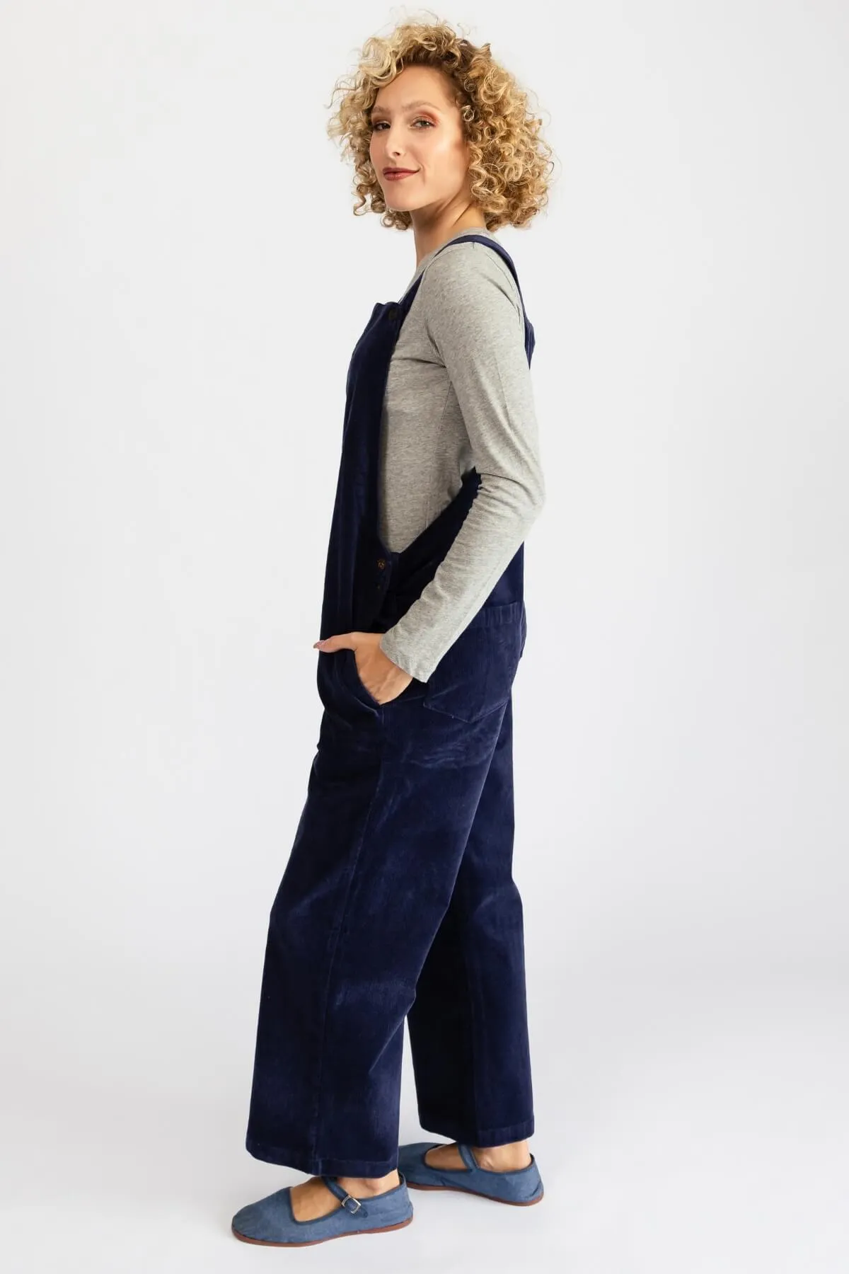 Corduroy Overalls - Prussian Blue