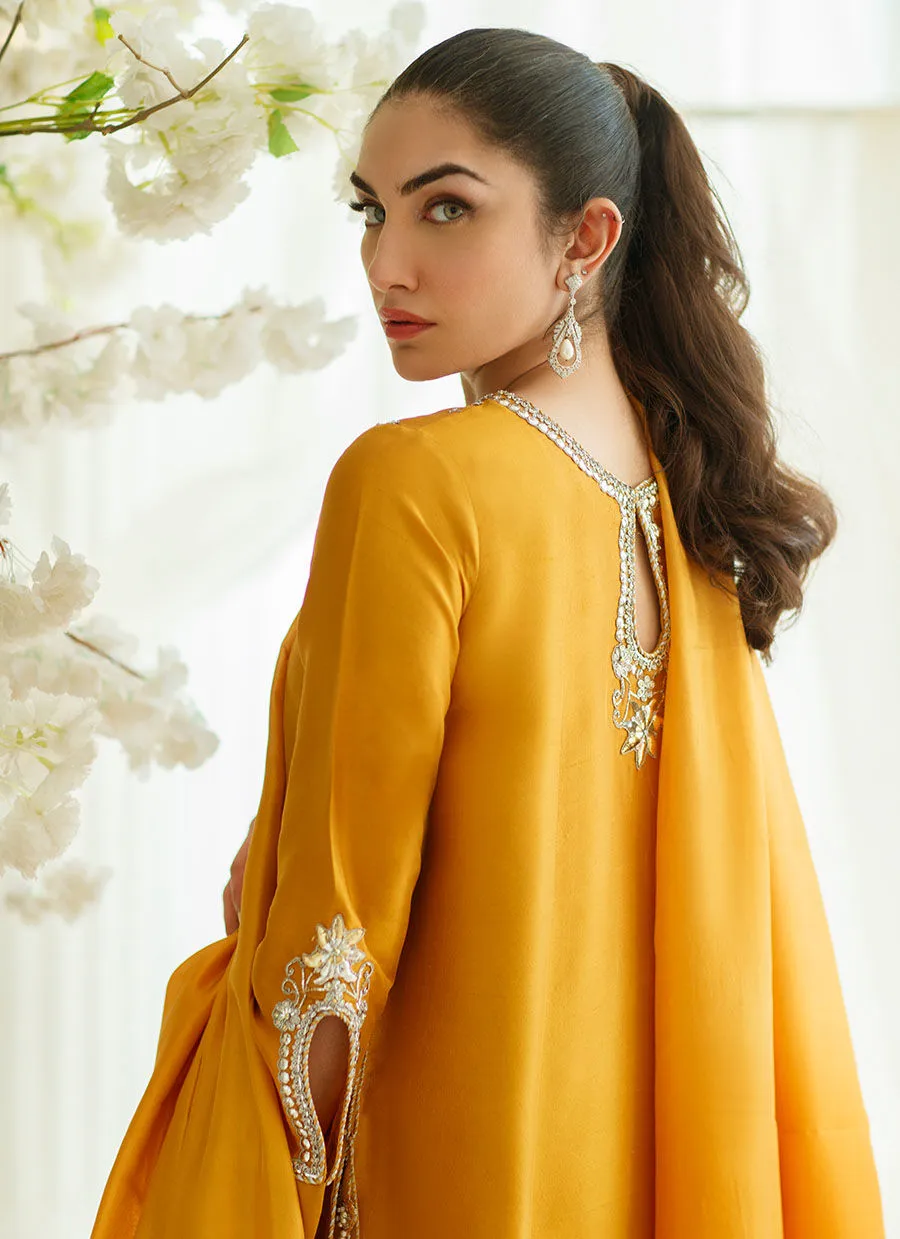 Eid Drop One - Amber Foil Shirt And Dupatta