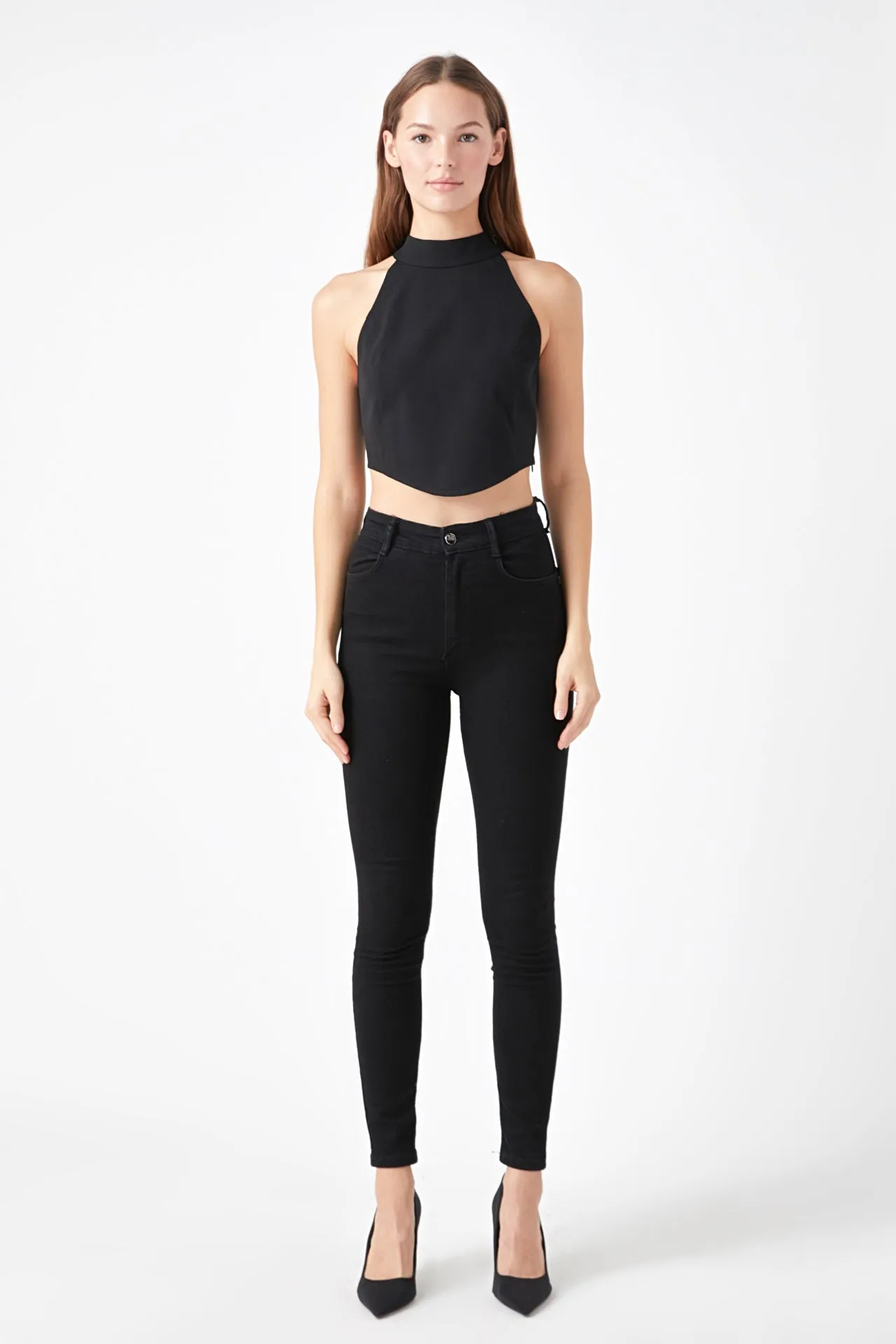 Endless Rose - Back Tie Detail Halter Neck Top