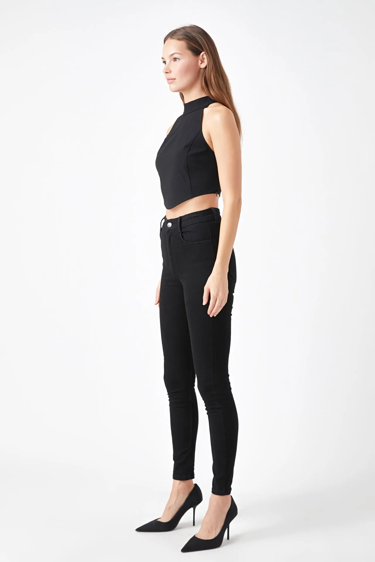 Endless Rose - Back Tie Detail Halter Neck Top