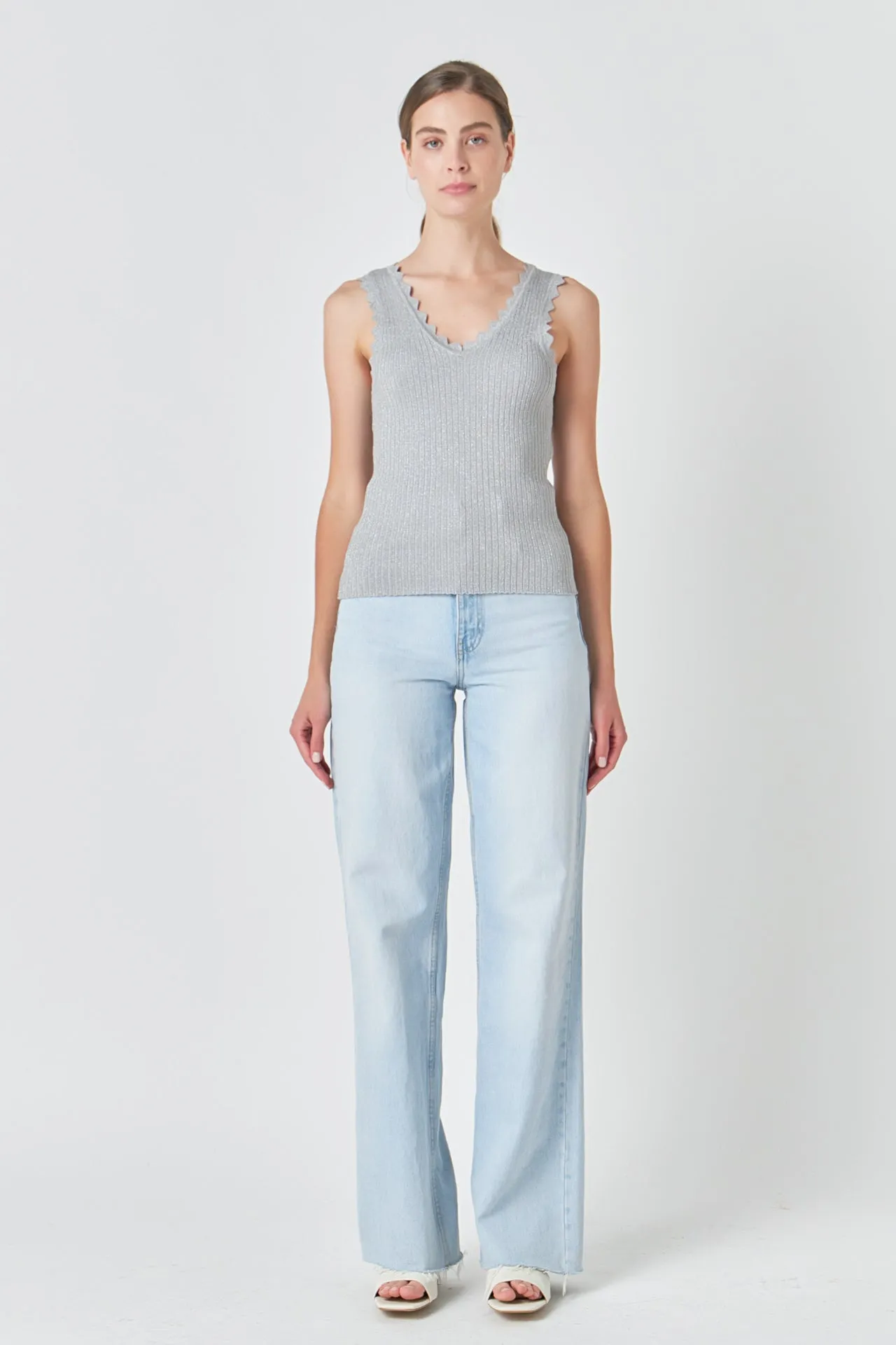 Endless Rose - Scallop Detail Sleeveless Top