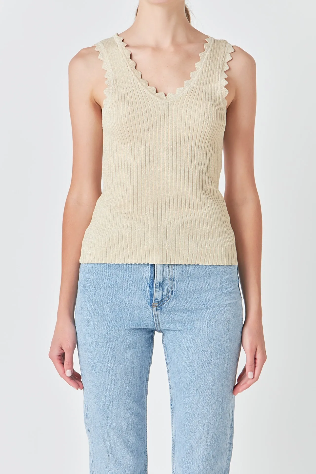 Endless Rose - Scallop Detail Sleeveless Top