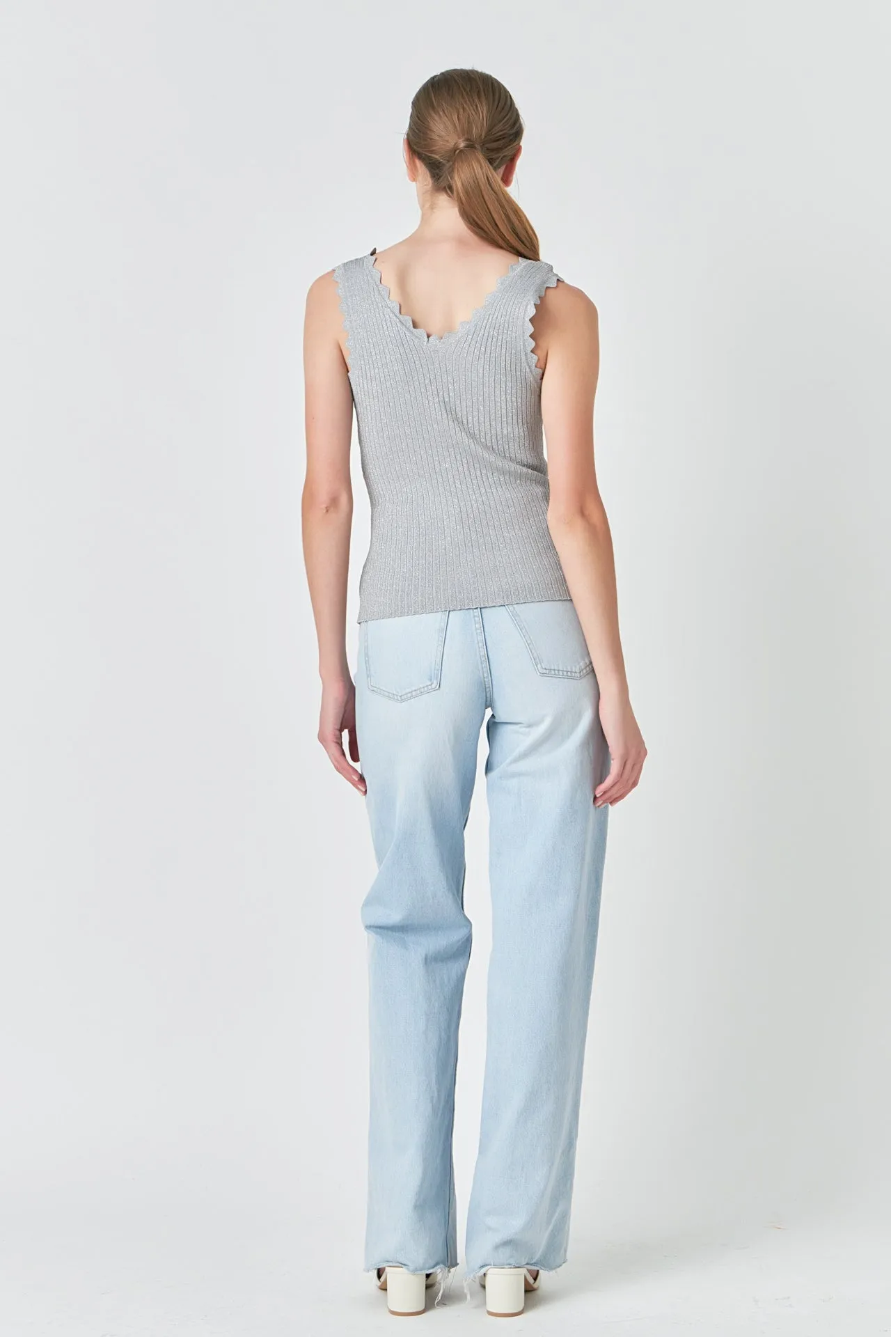 Endless Rose - Scallop Detail Sleeveless Top
