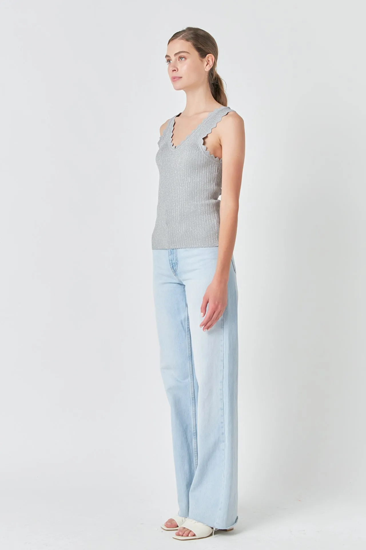 Endless Rose - Scallop Detail Sleeveless Top