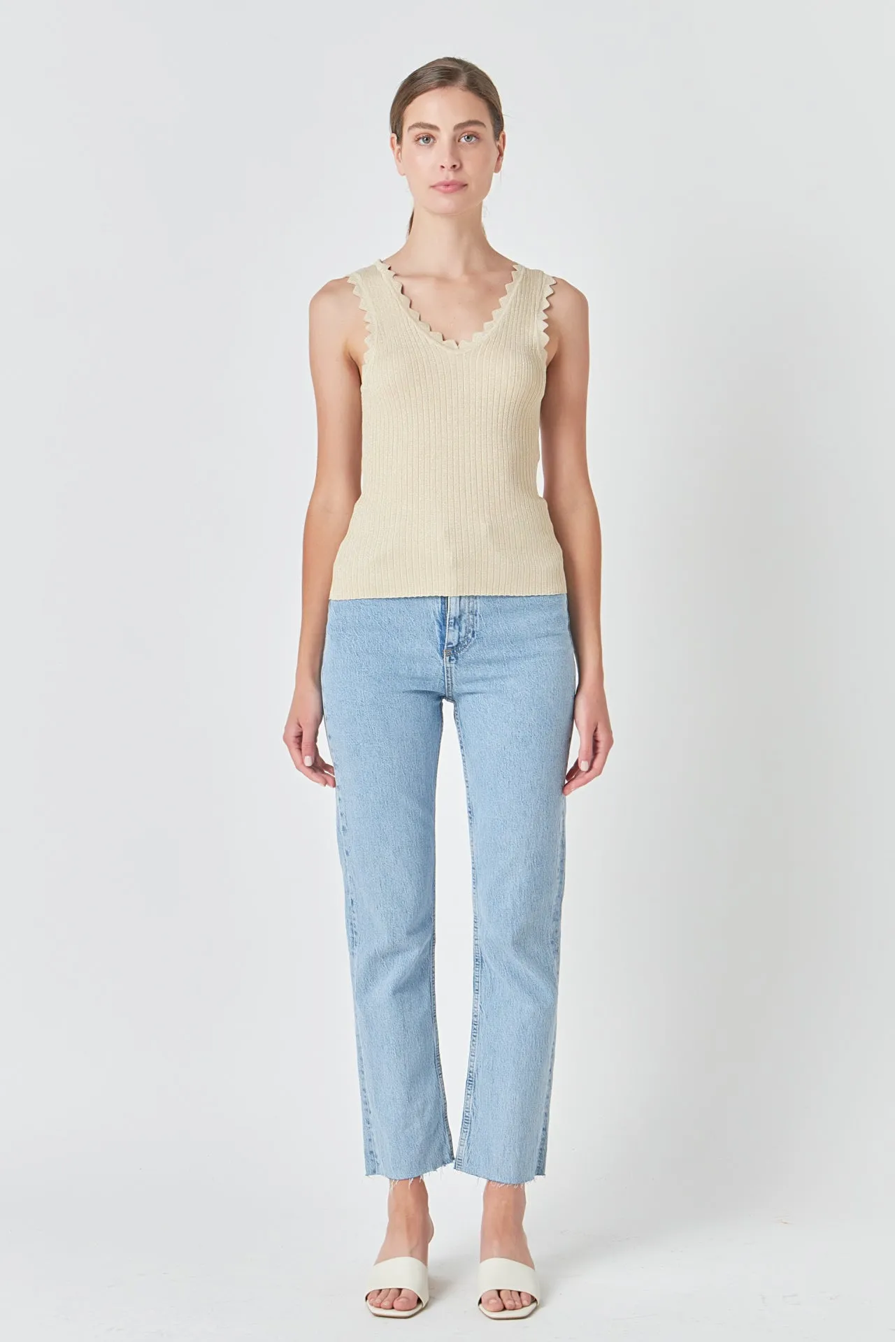 Endless Rose - Scallop Detail Sleeveless Top