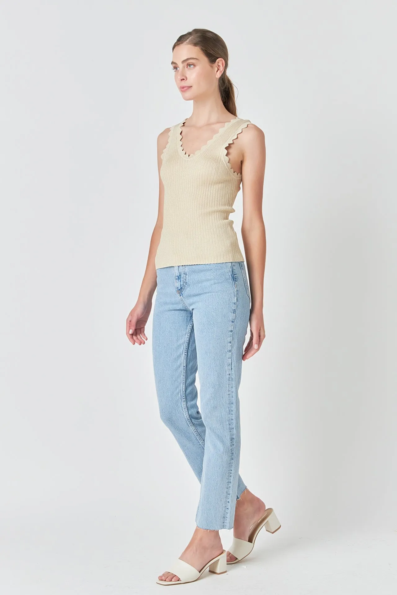 Endless Rose - Scallop Detail Sleeveless Top