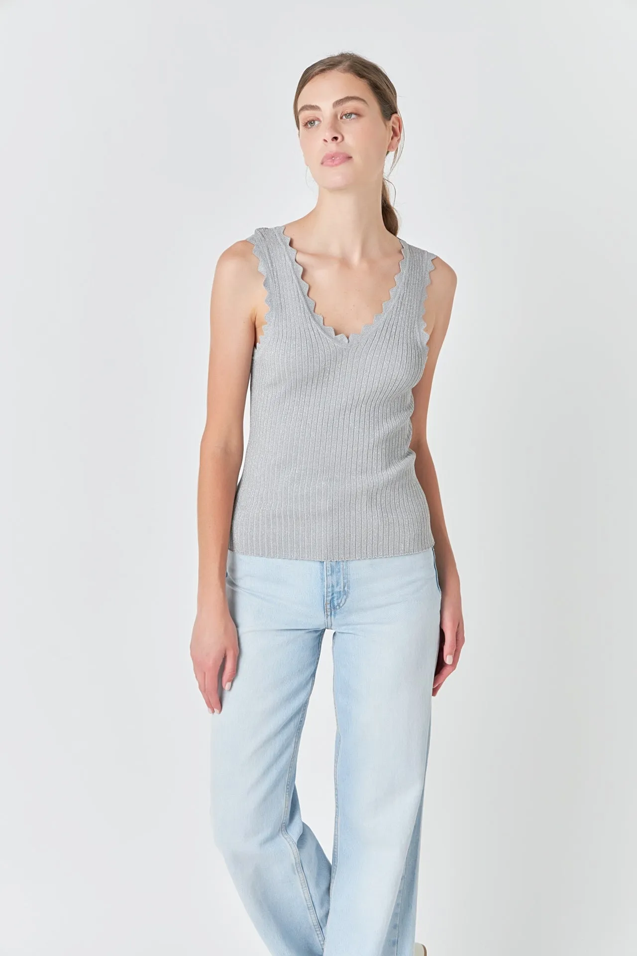 Endless Rose - Scallop Detail Sleeveless Top