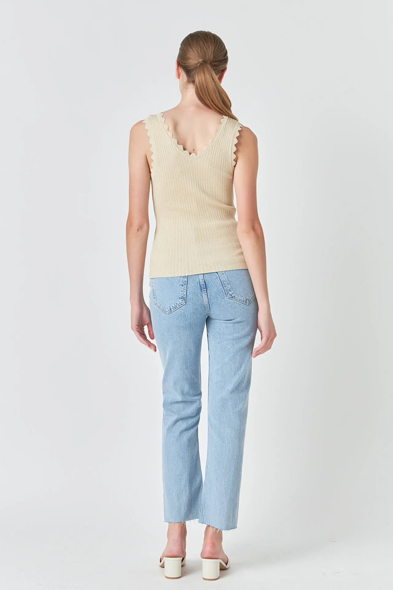 Endless Rose - Scallop Detail Sleeveless Top