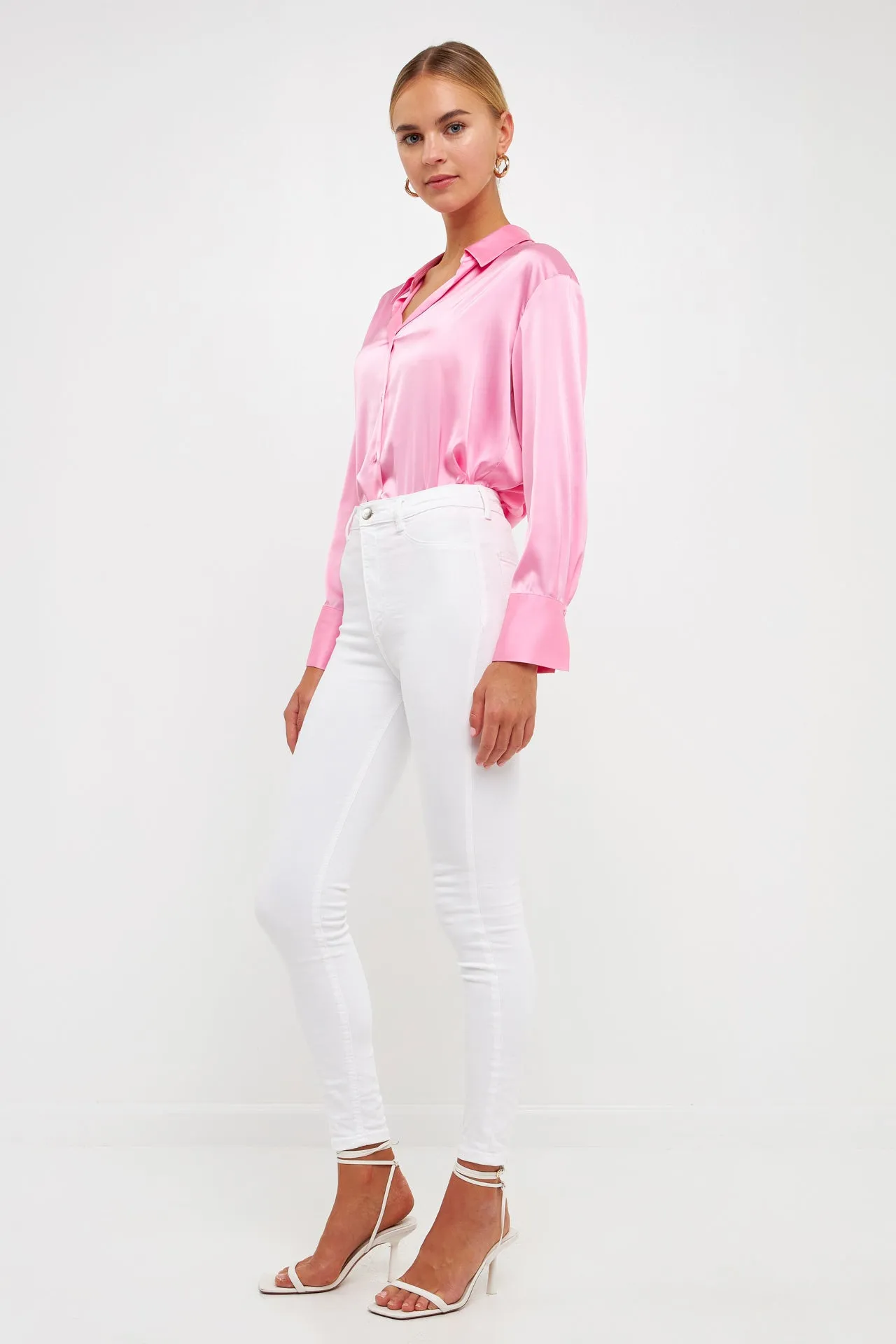 Endless Rose - Silky Button up Top