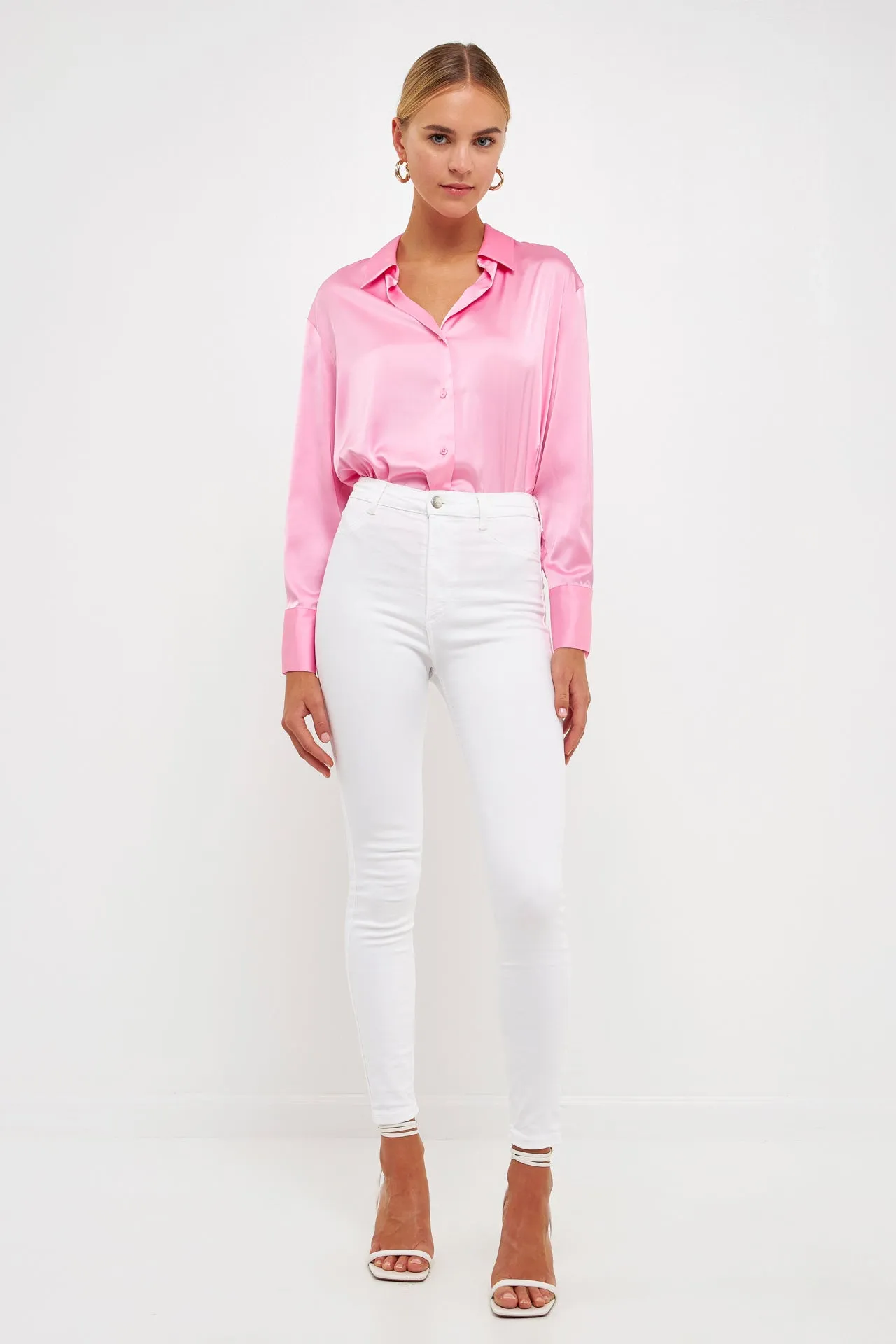 Endless Rose - Silky Button up Top