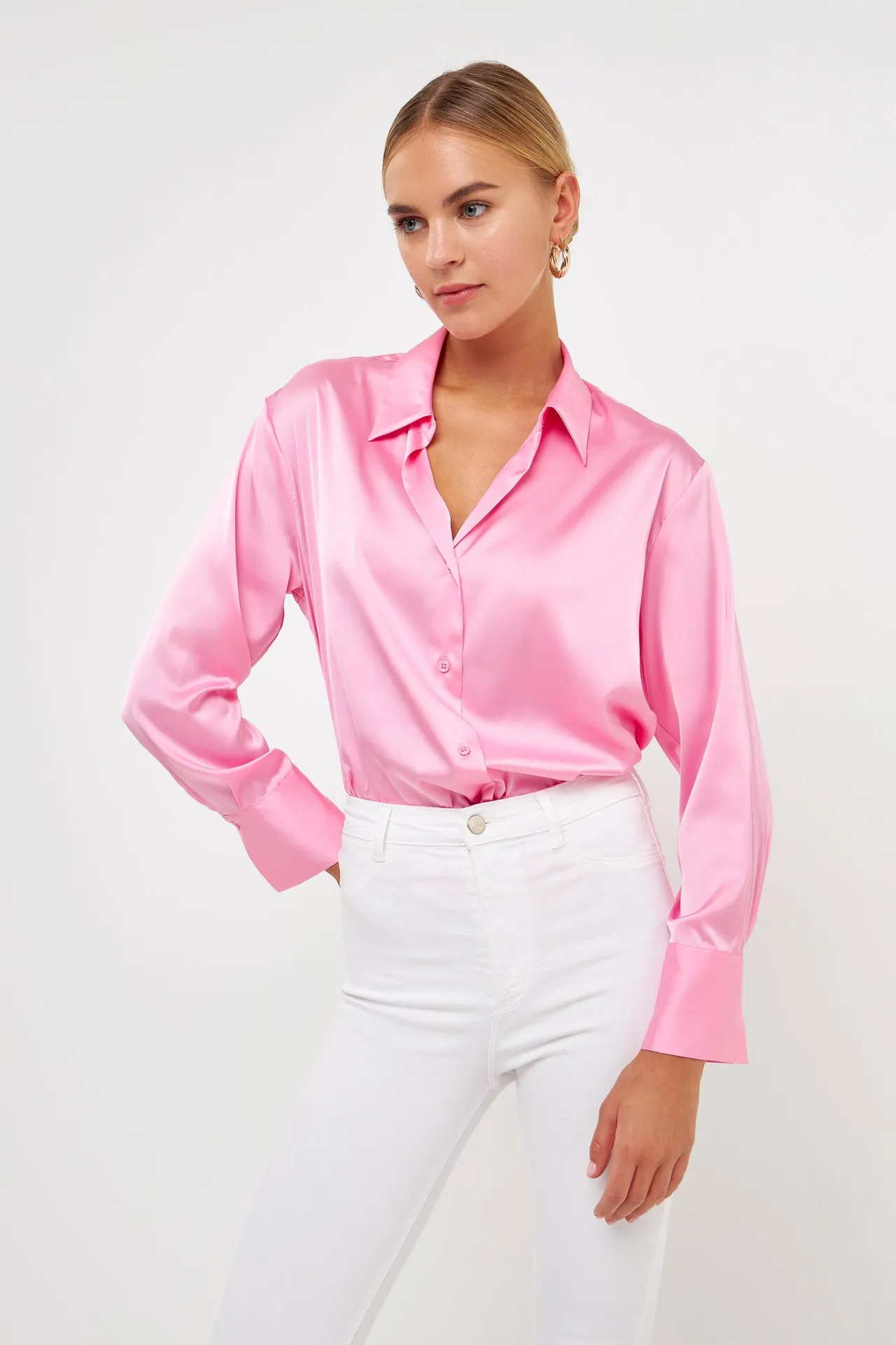 Endless Rose - Silky Button up Top