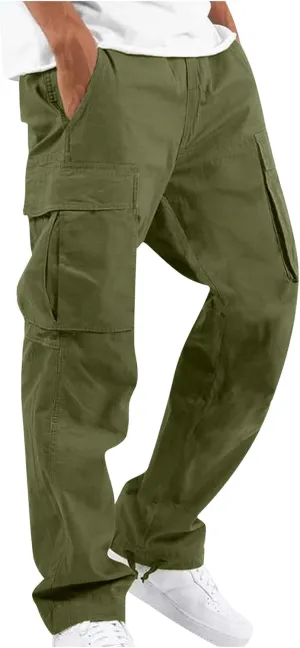 GOFULY Mens Cargo Pants Baggy Fashion Sweatpants with Pockets and Draw String with Pocket Casual Pants Joggers Trousers