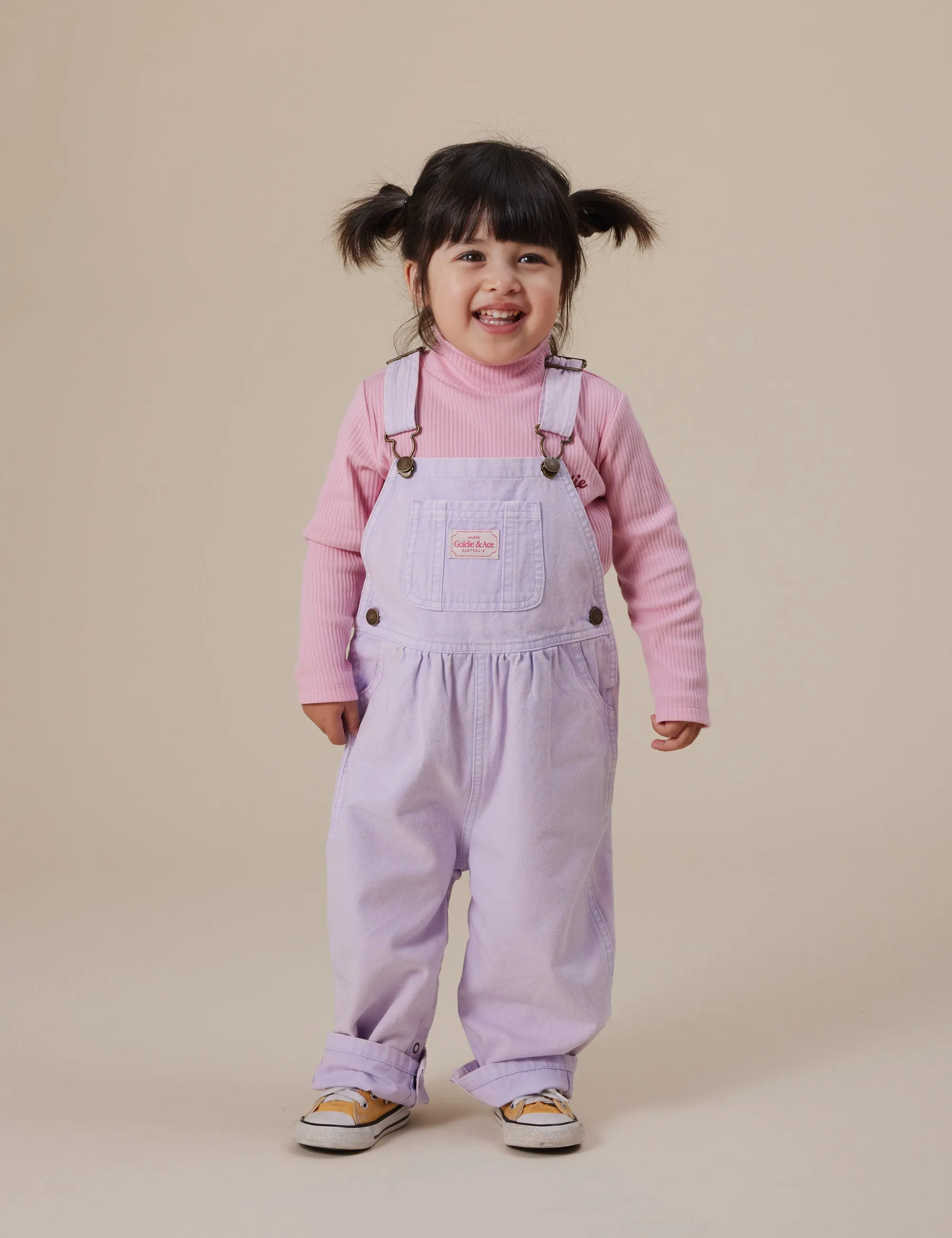 Goldie   Ace Austin Vintage Washed Denim Overalls Mauve