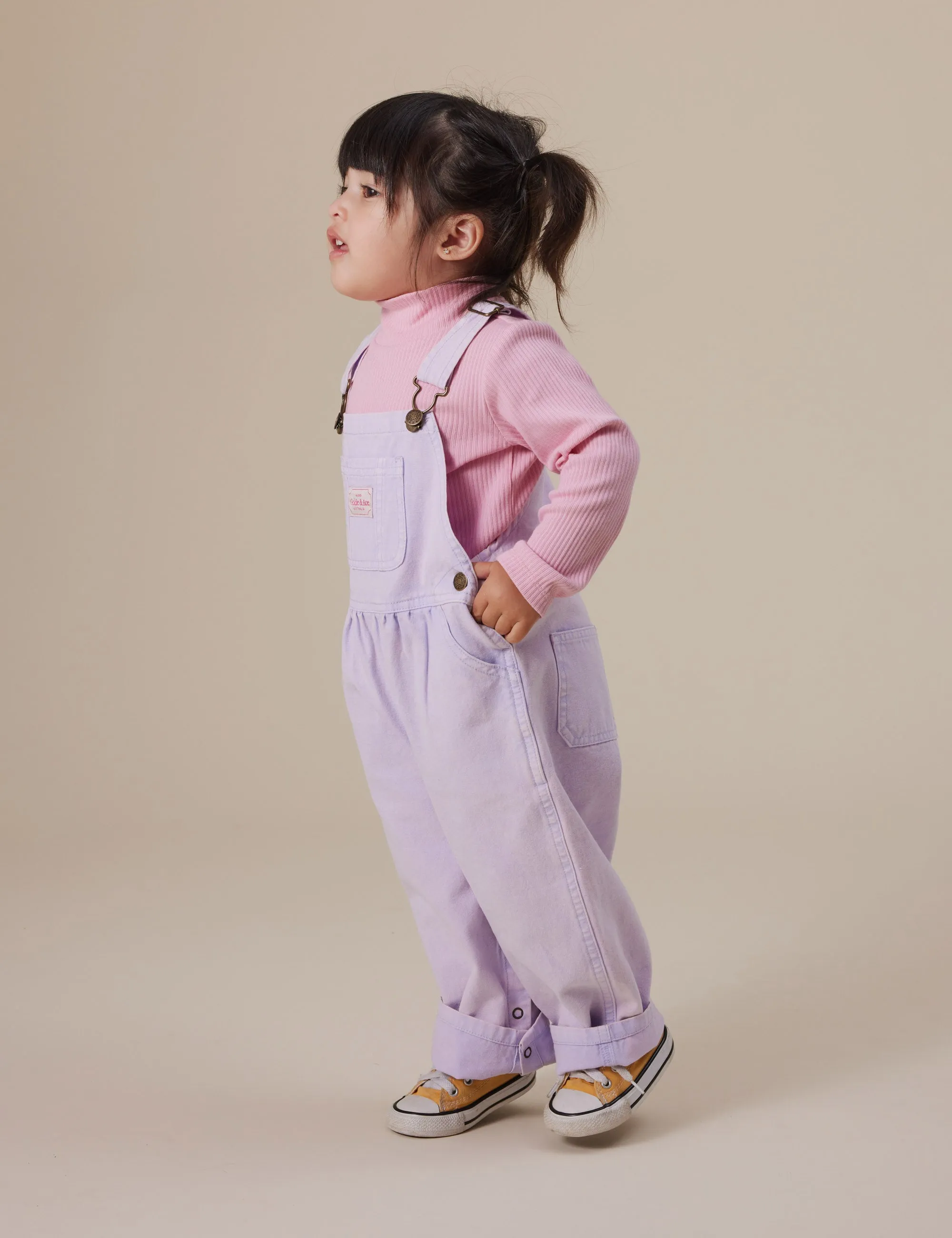 Goldie   Ace Austin Vintage Washed Denim Overalls Mauve