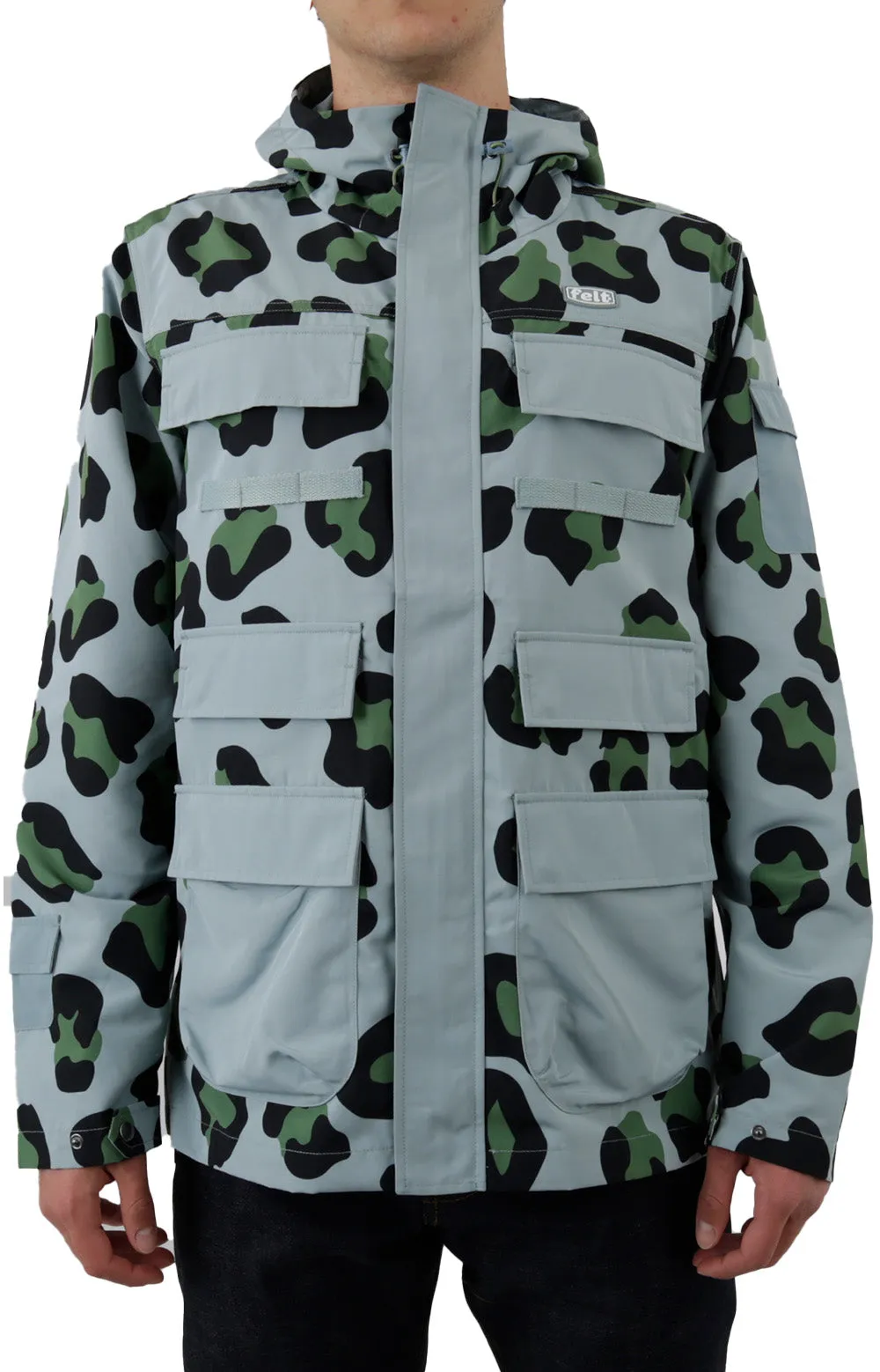 Ice Leopard Print Coastal Utility Jacket