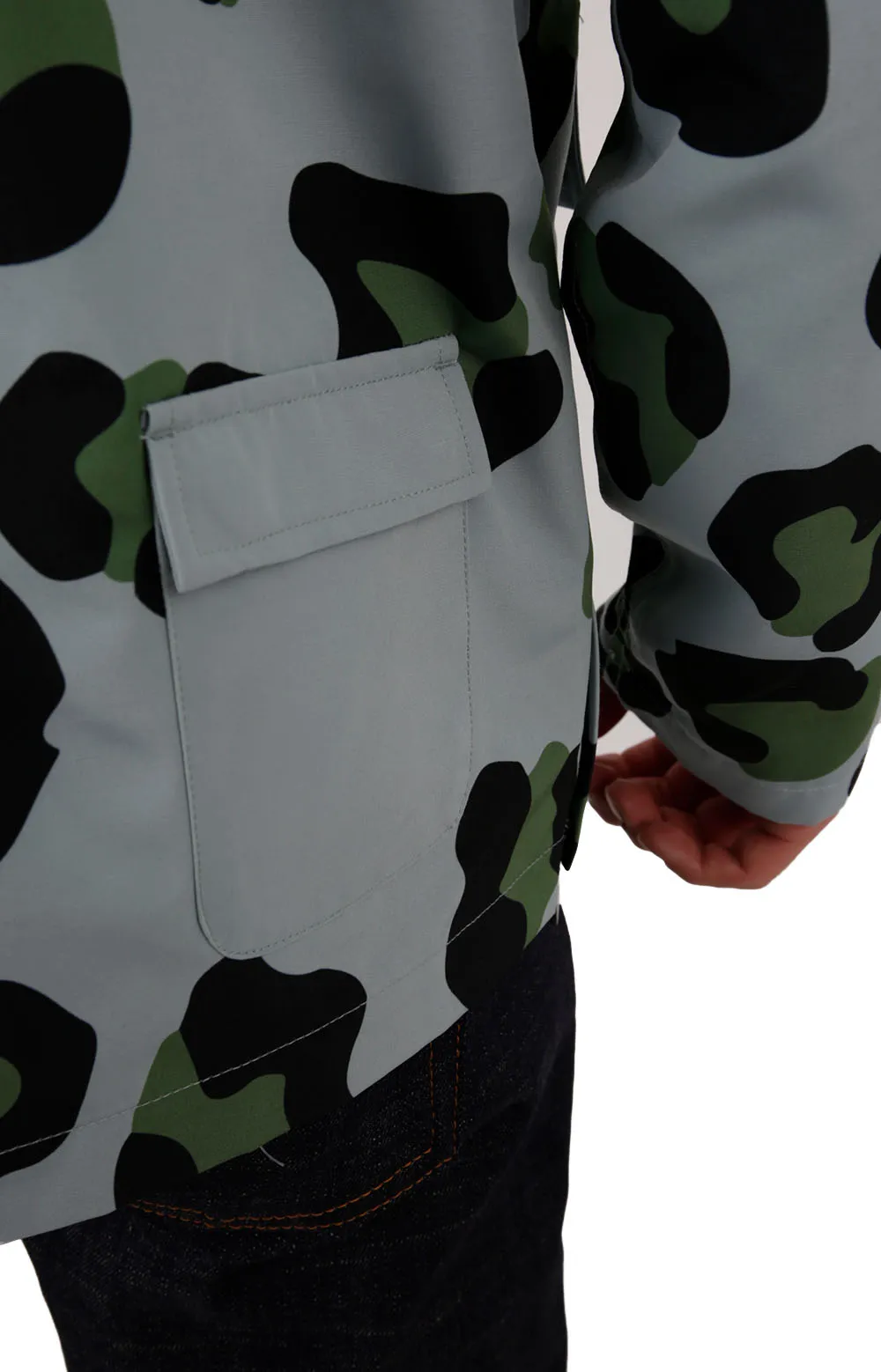 Ice Leopard Print Coastal Utility Jacket