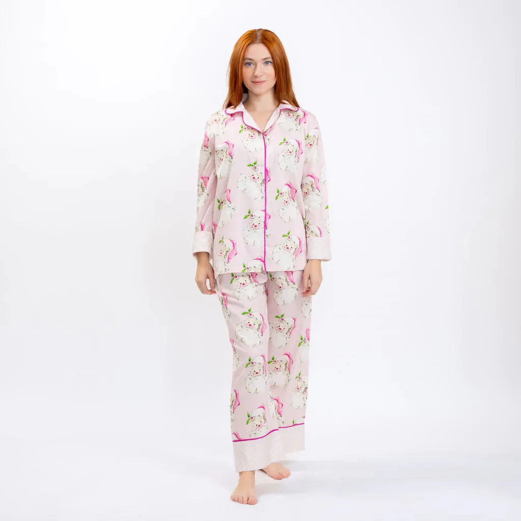 Jolly Santa Luxe Sateen Full Pajama Set