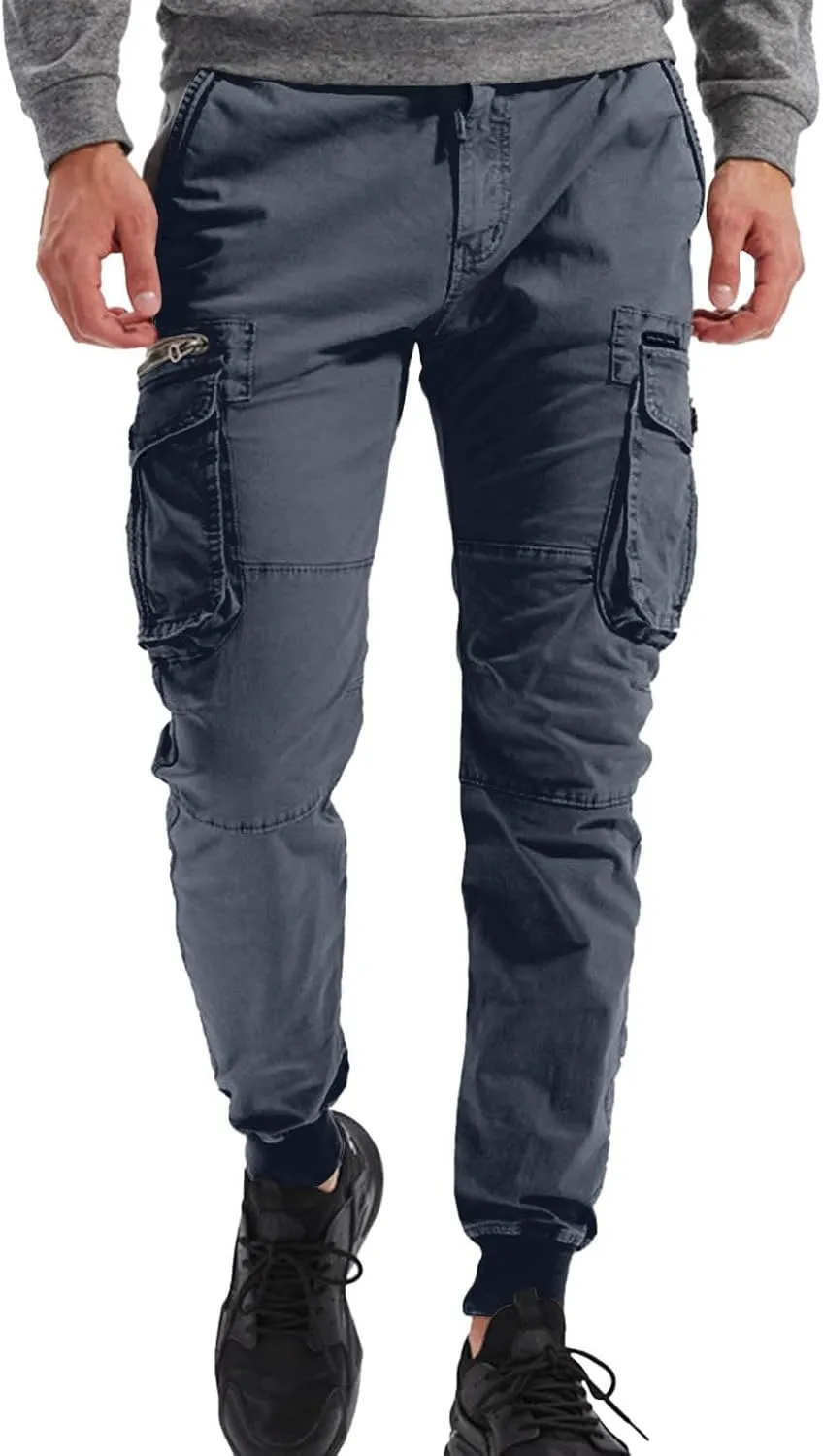 Mens Cargo Joggers Pants White Jeans Men Relaxed Fit Sweatpants Dress Pants Stacked Sweatpants Men Long Jogger