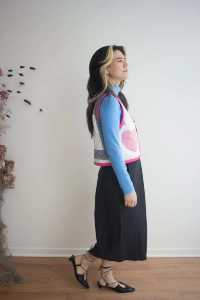 Middle Sister Co. Quilted Tie Vest (Love Hearts)