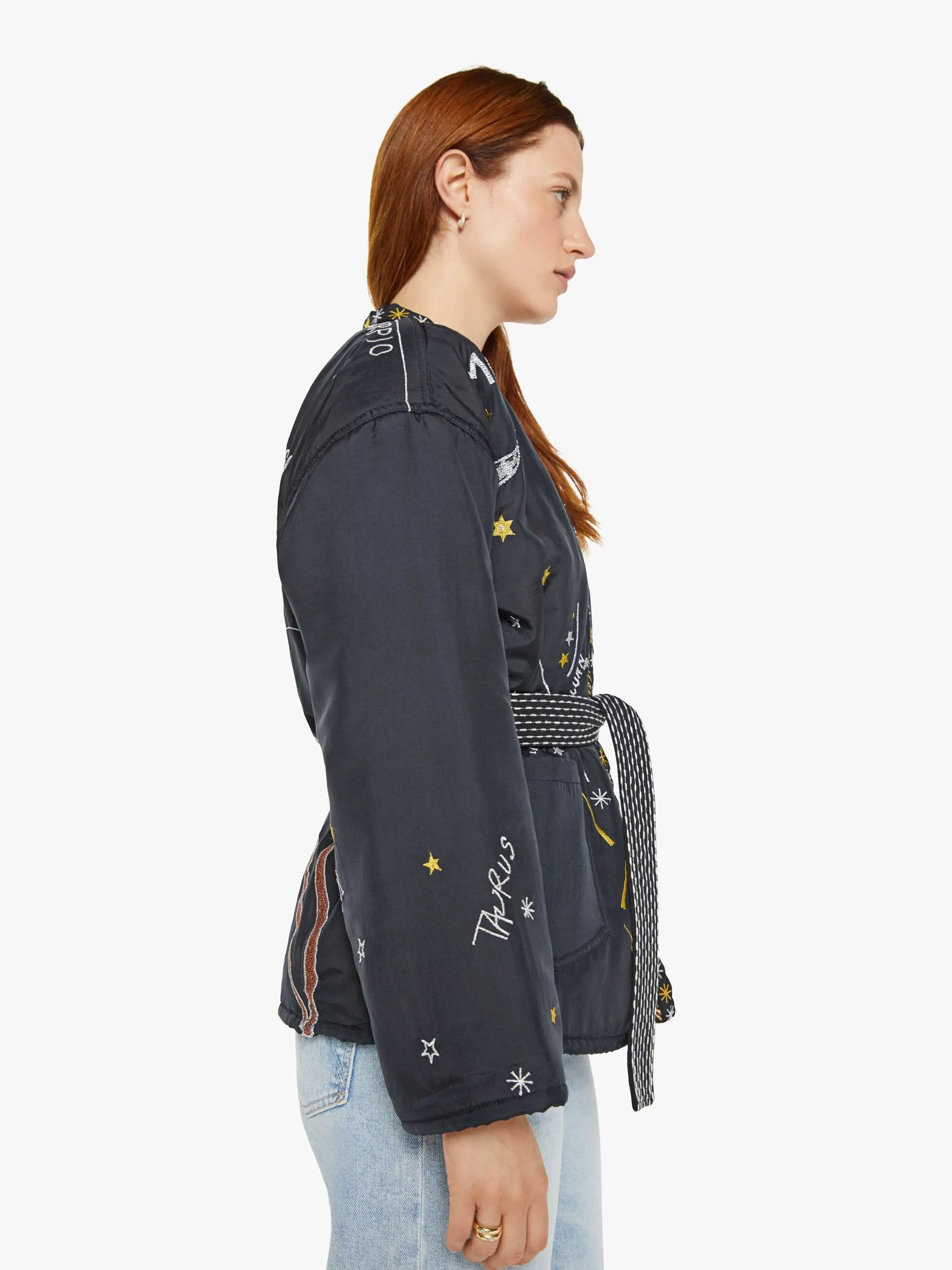 Monoki Karma Silk Kimono - Black