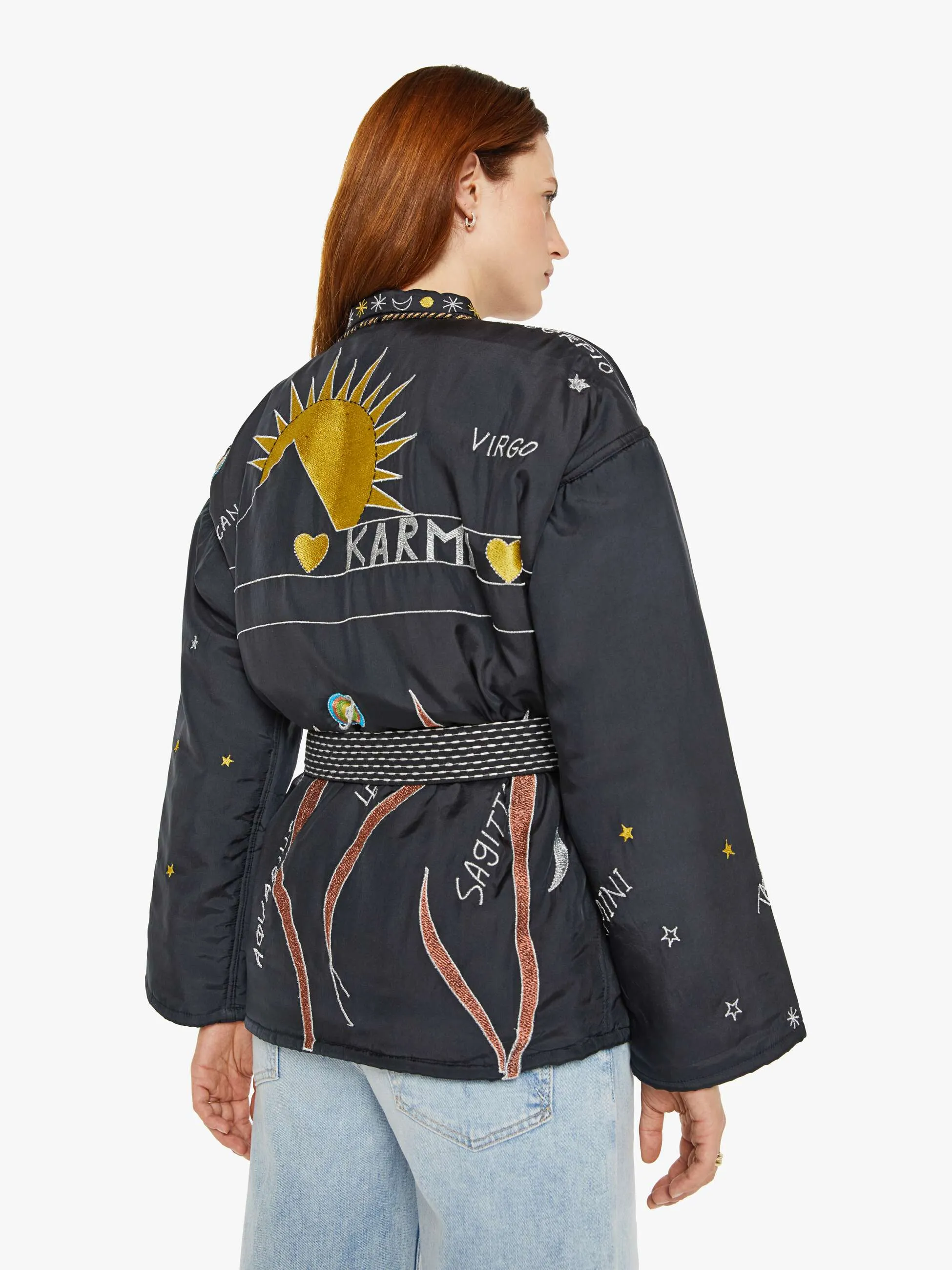 Monoki Karma Silk Kimono - Black