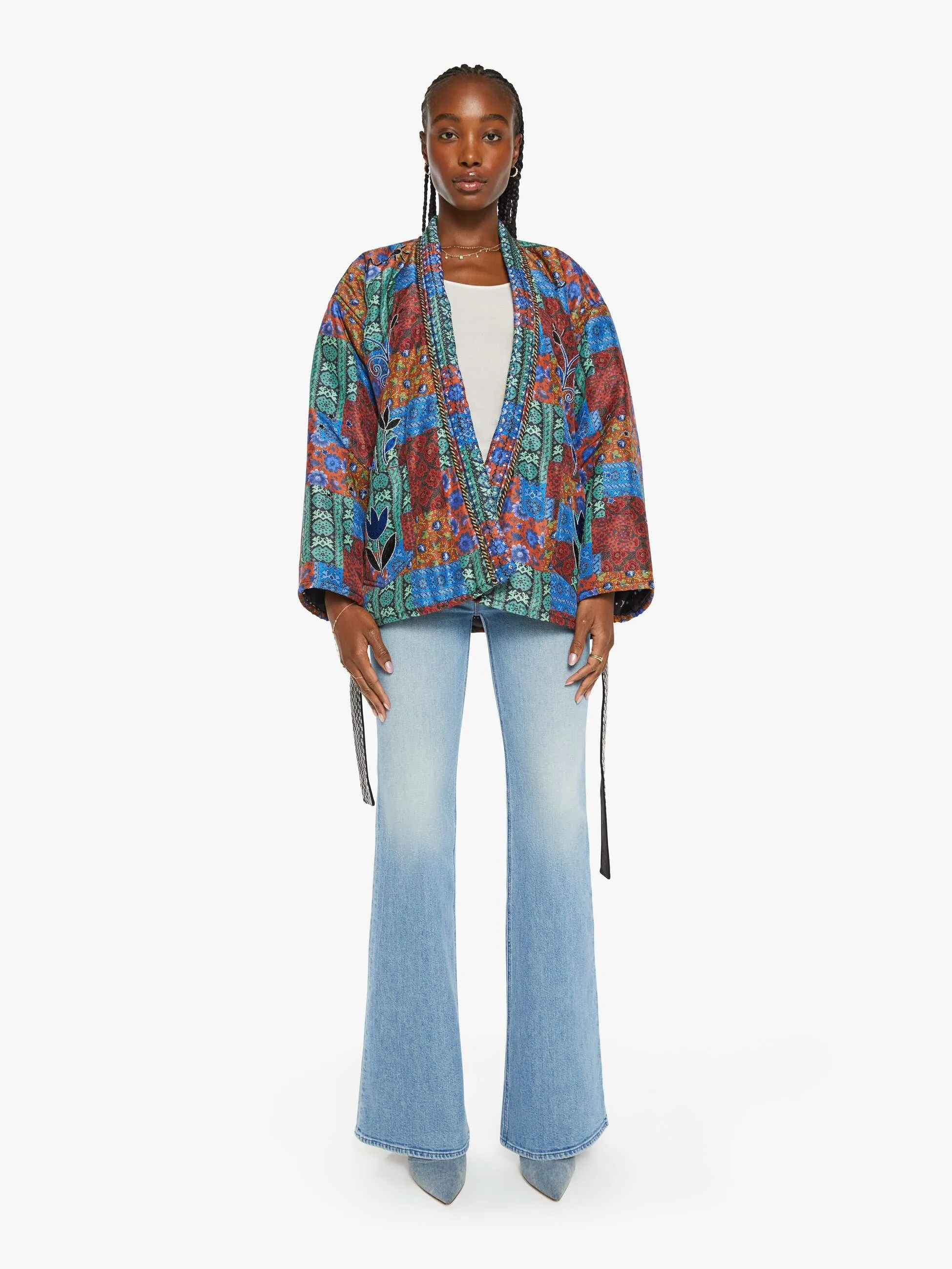 Monoki Patchwork Kimono - Blue Print