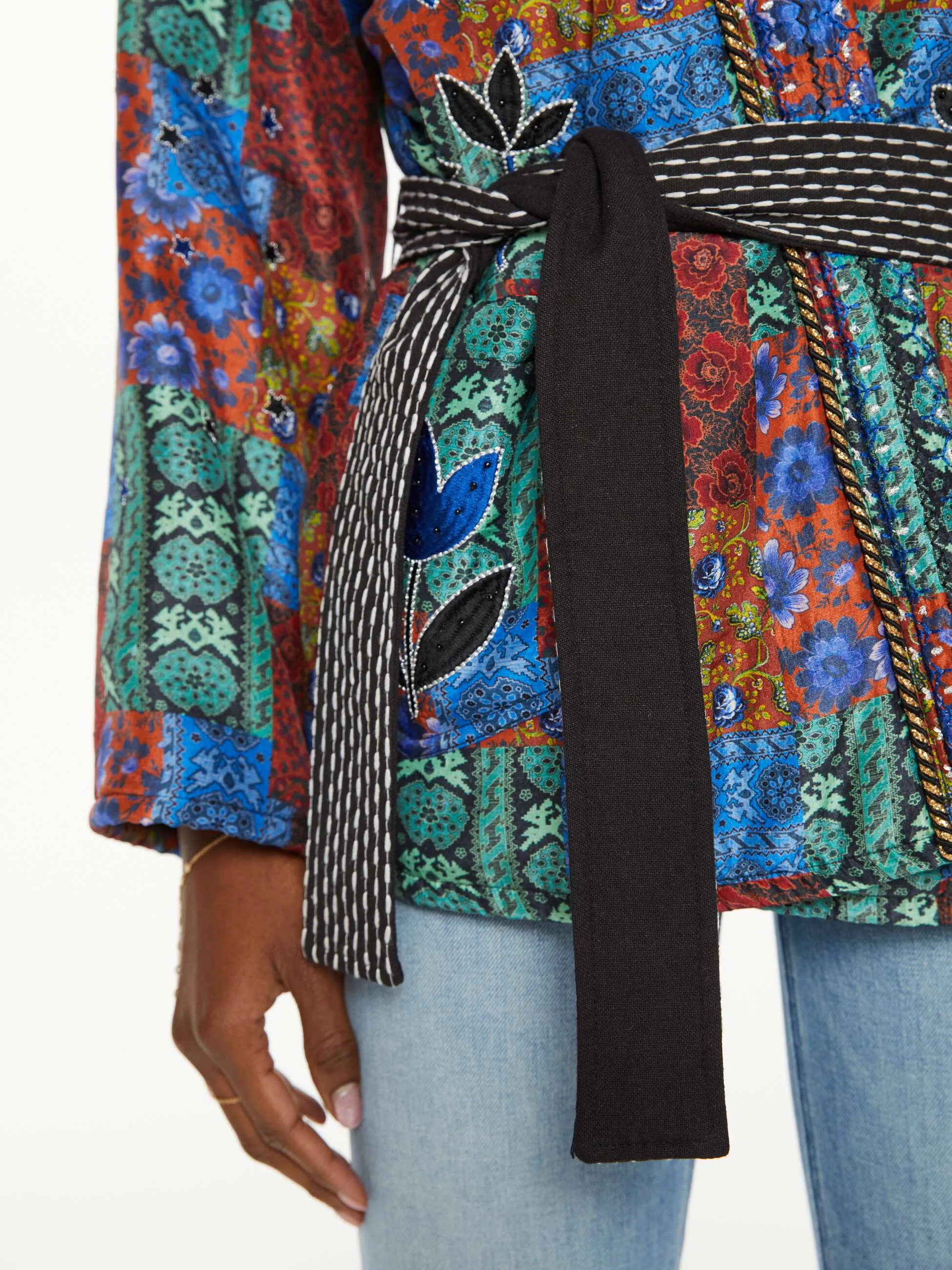 Monoki Patchwork Kimono - Blue Print