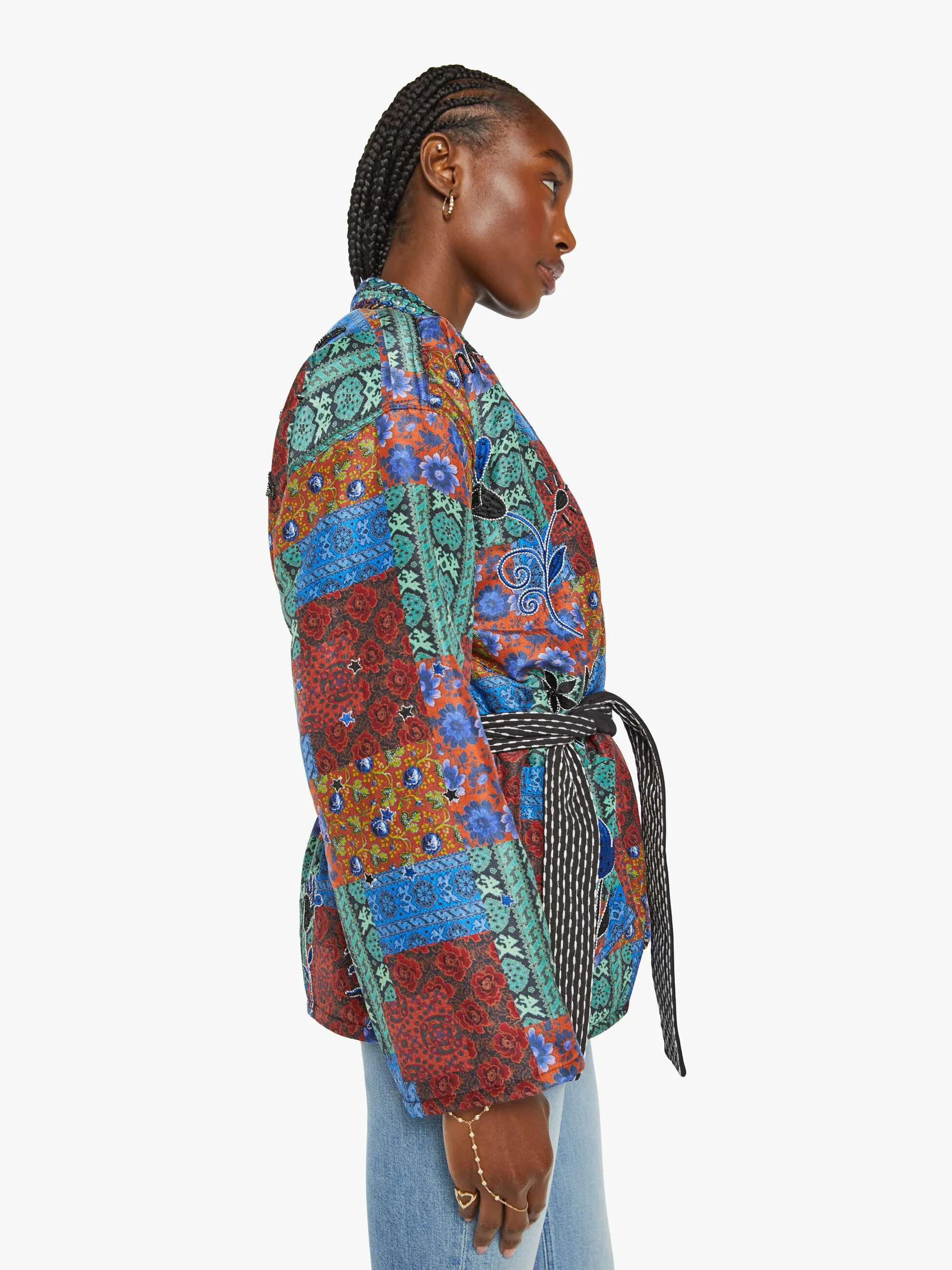 Monoki Patchwork Kimono - Blue Print