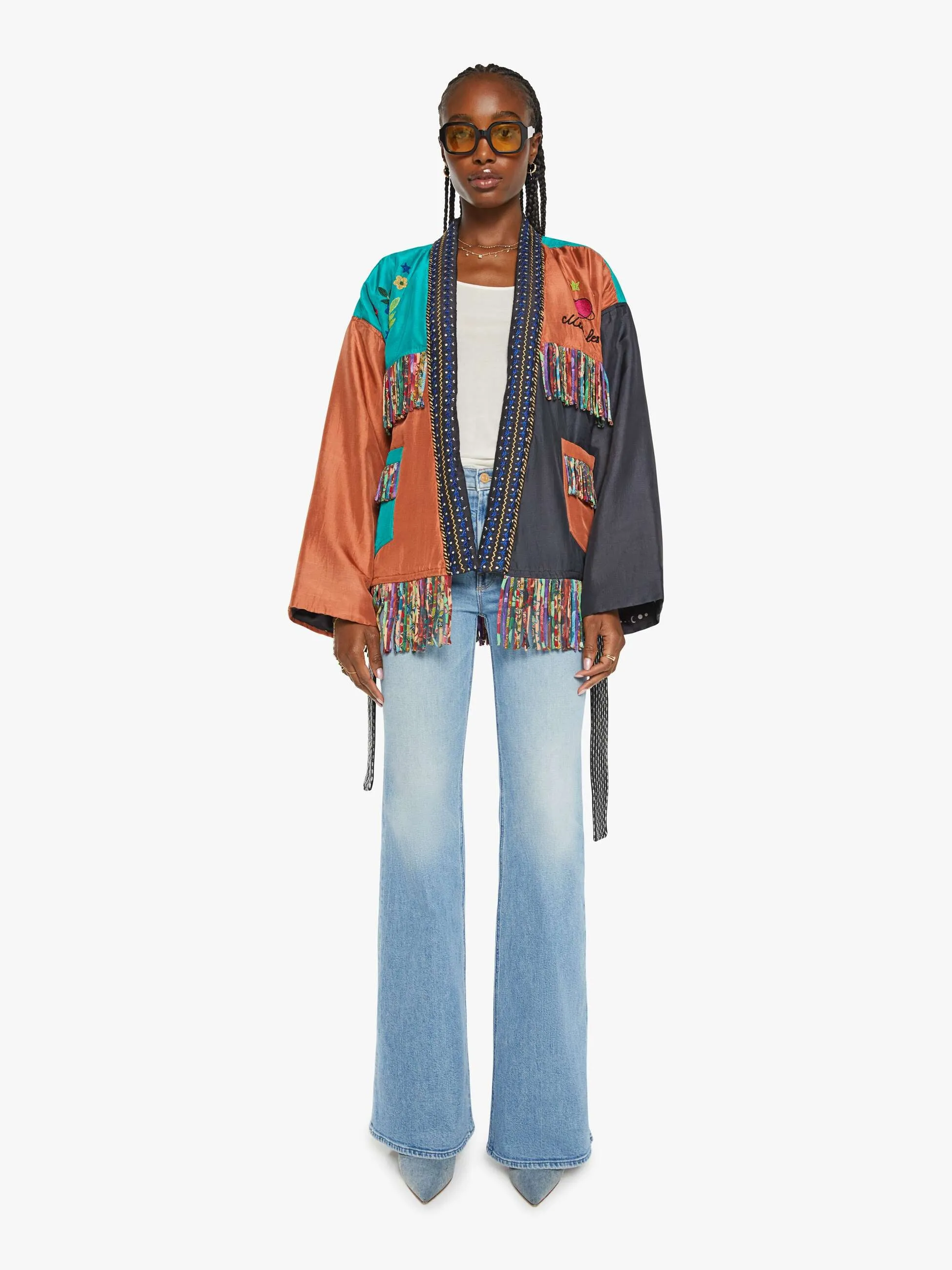 Monoki Rodeo Silk Kimono - Color Block