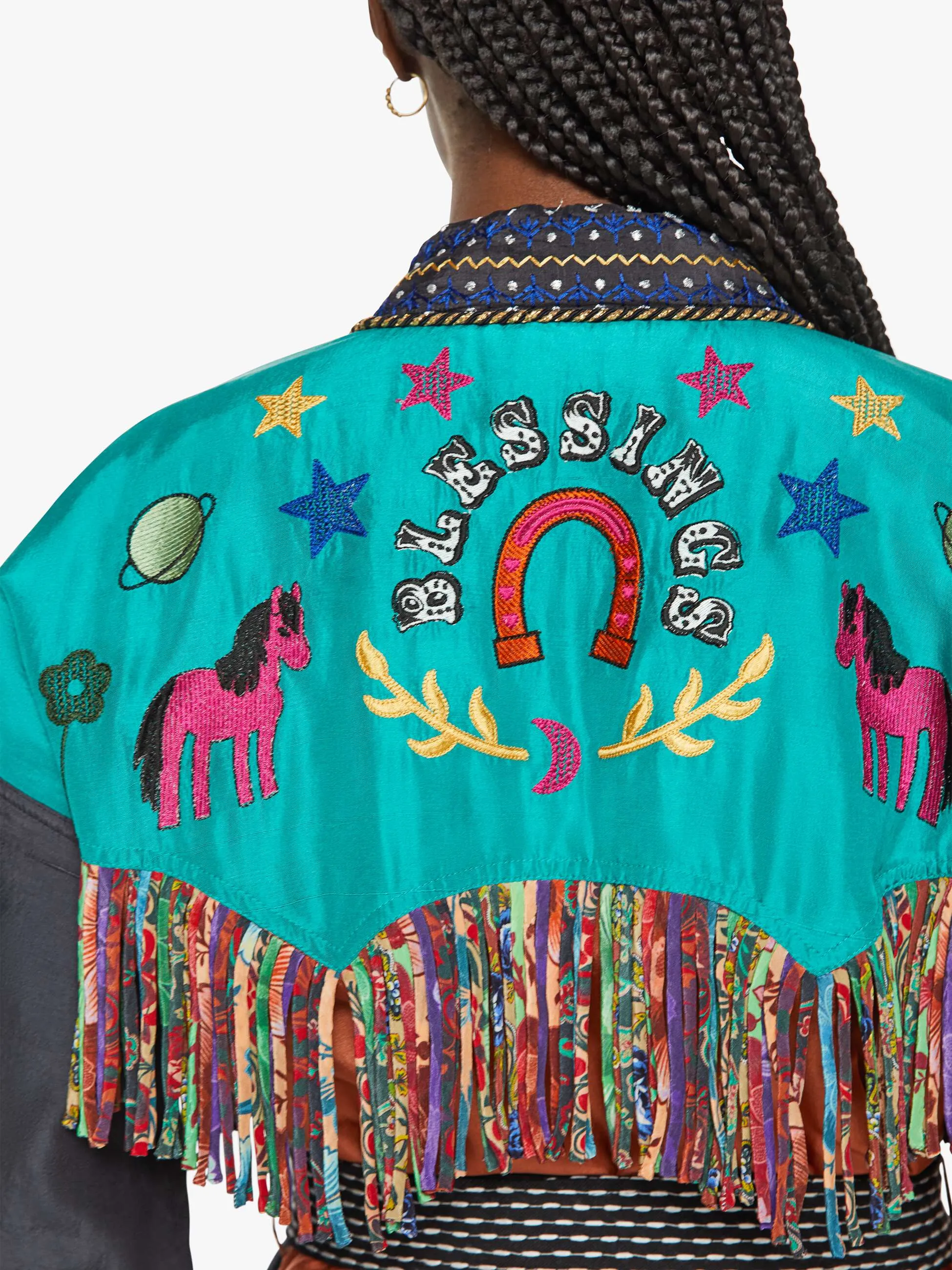 Monoki Rodeo Silk Kimono - Color Block