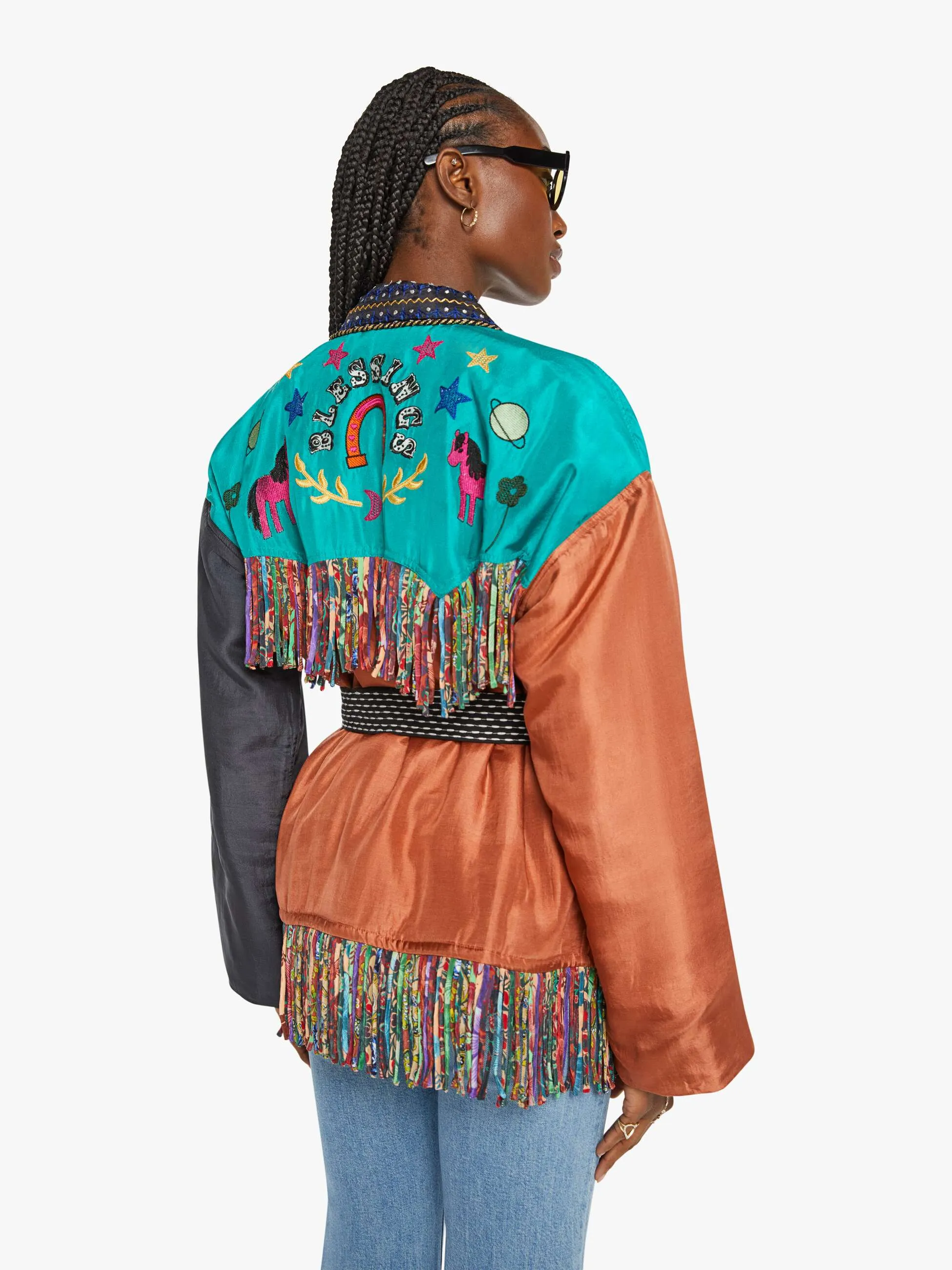 Monoki Rodeo Silk Kimono - Color Block