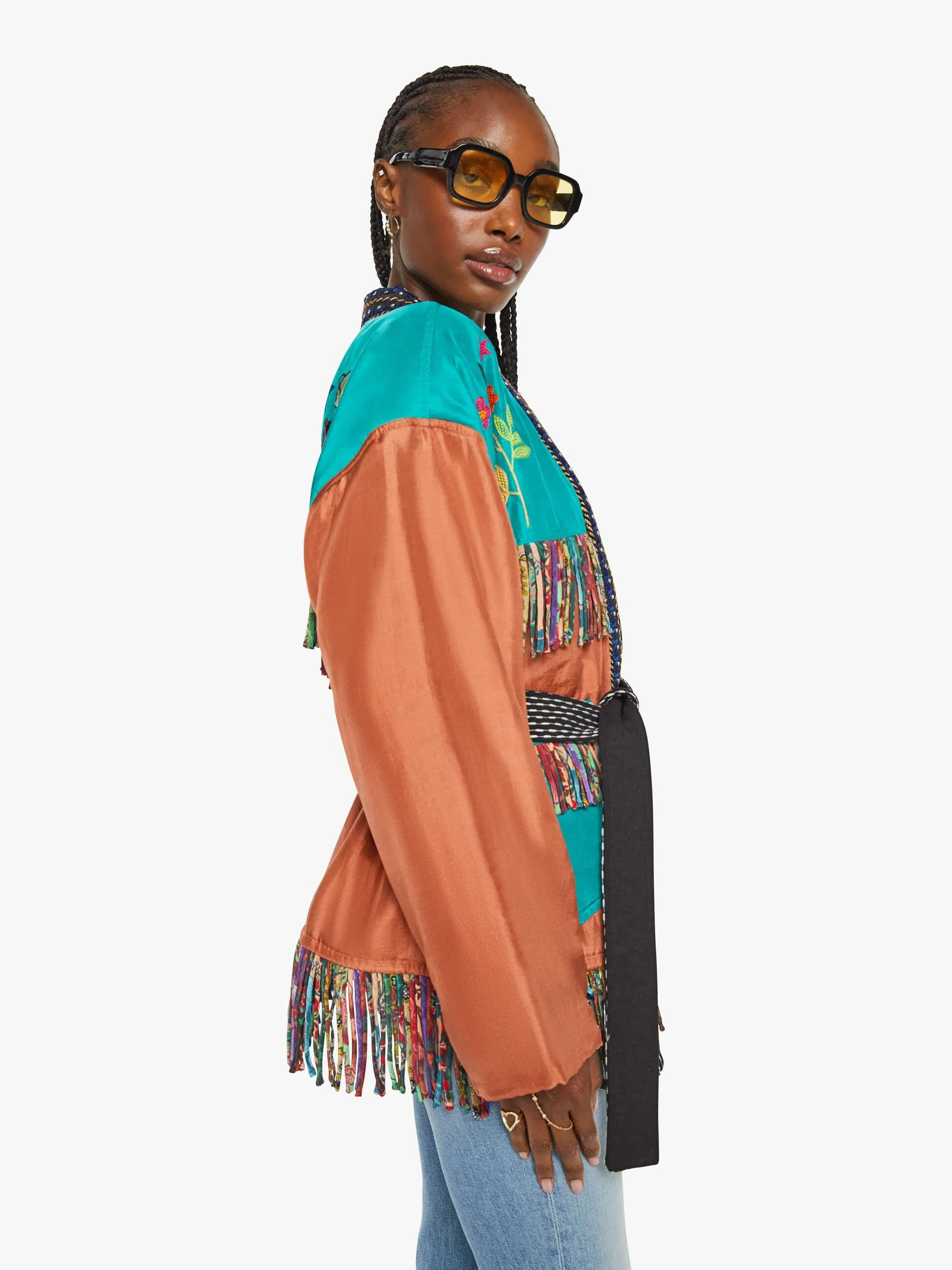 Monoki Rodeo Silk Kimono - Color Block