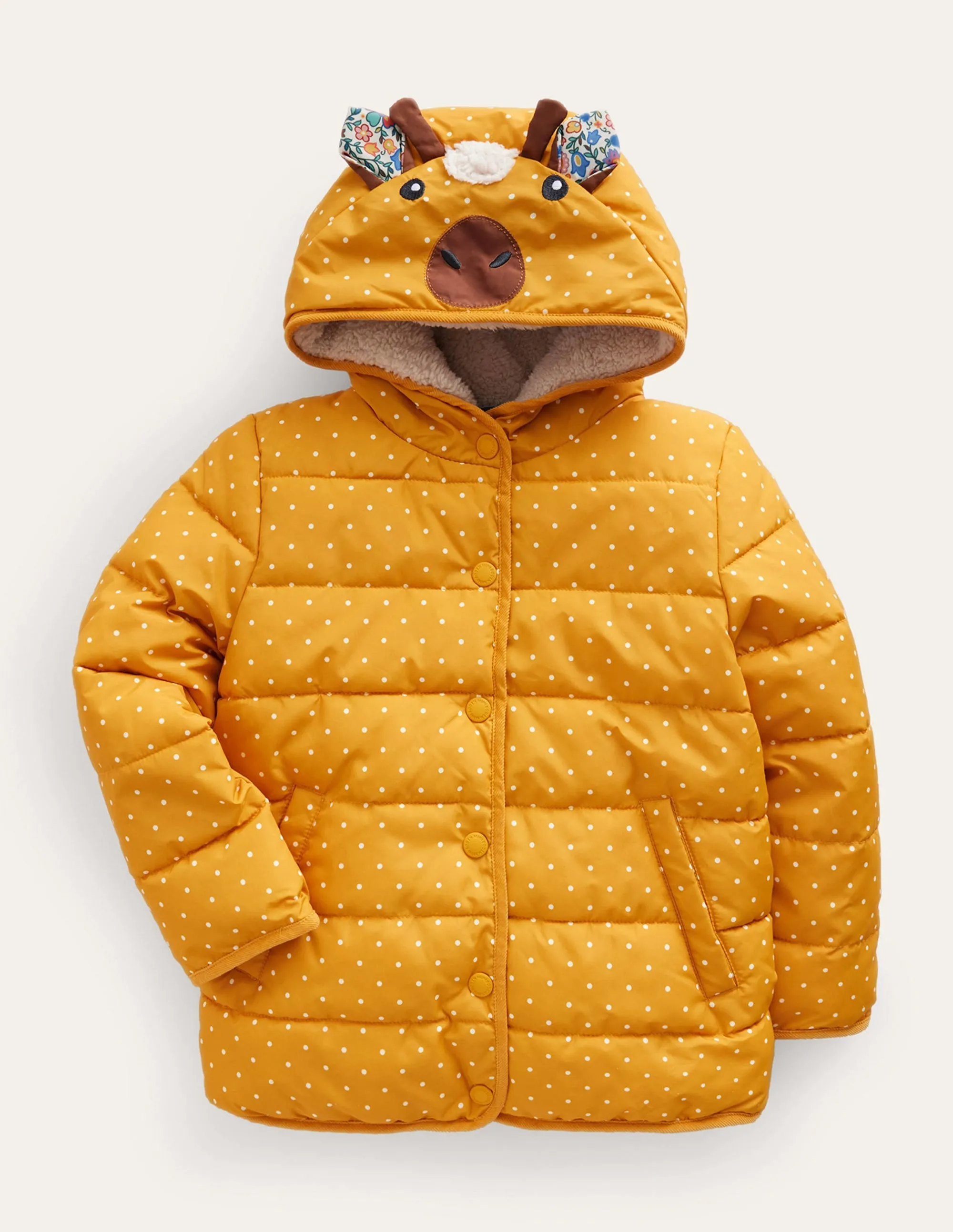 Novelty Padded Coat-Brioche Pin Spot