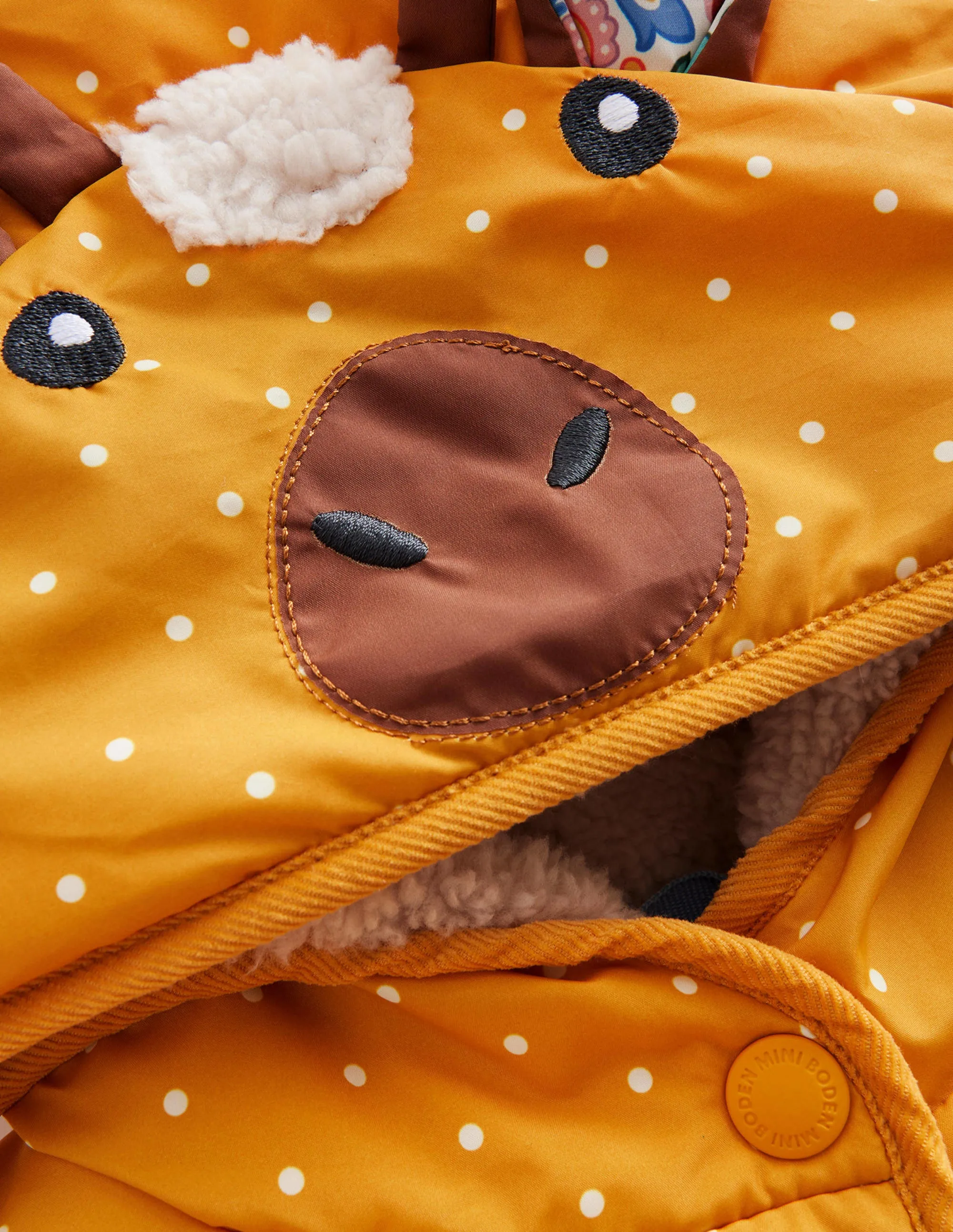 Novelty Padded Coat-Brioche Pin Spot