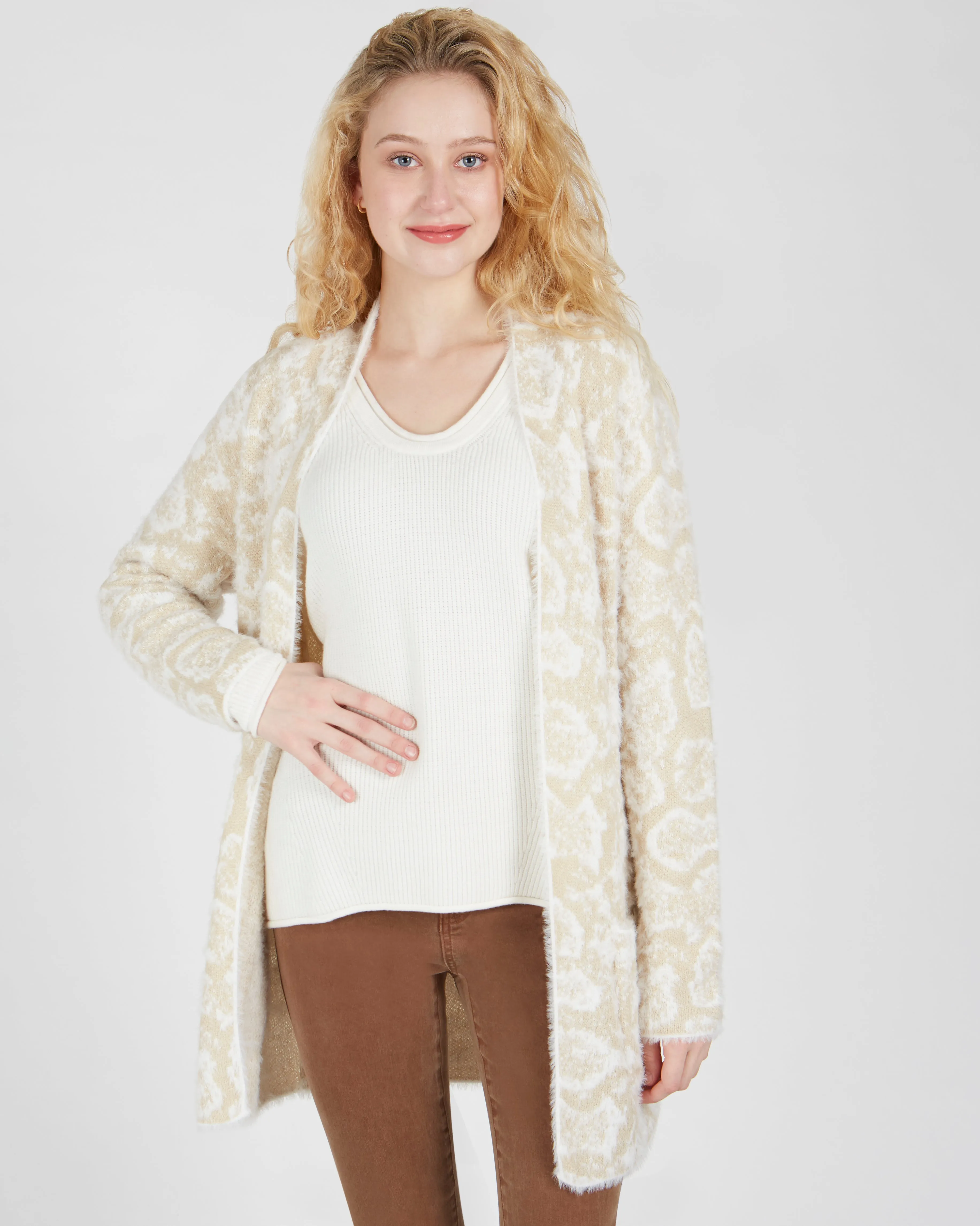 REN6782 Snake Print Cardigan