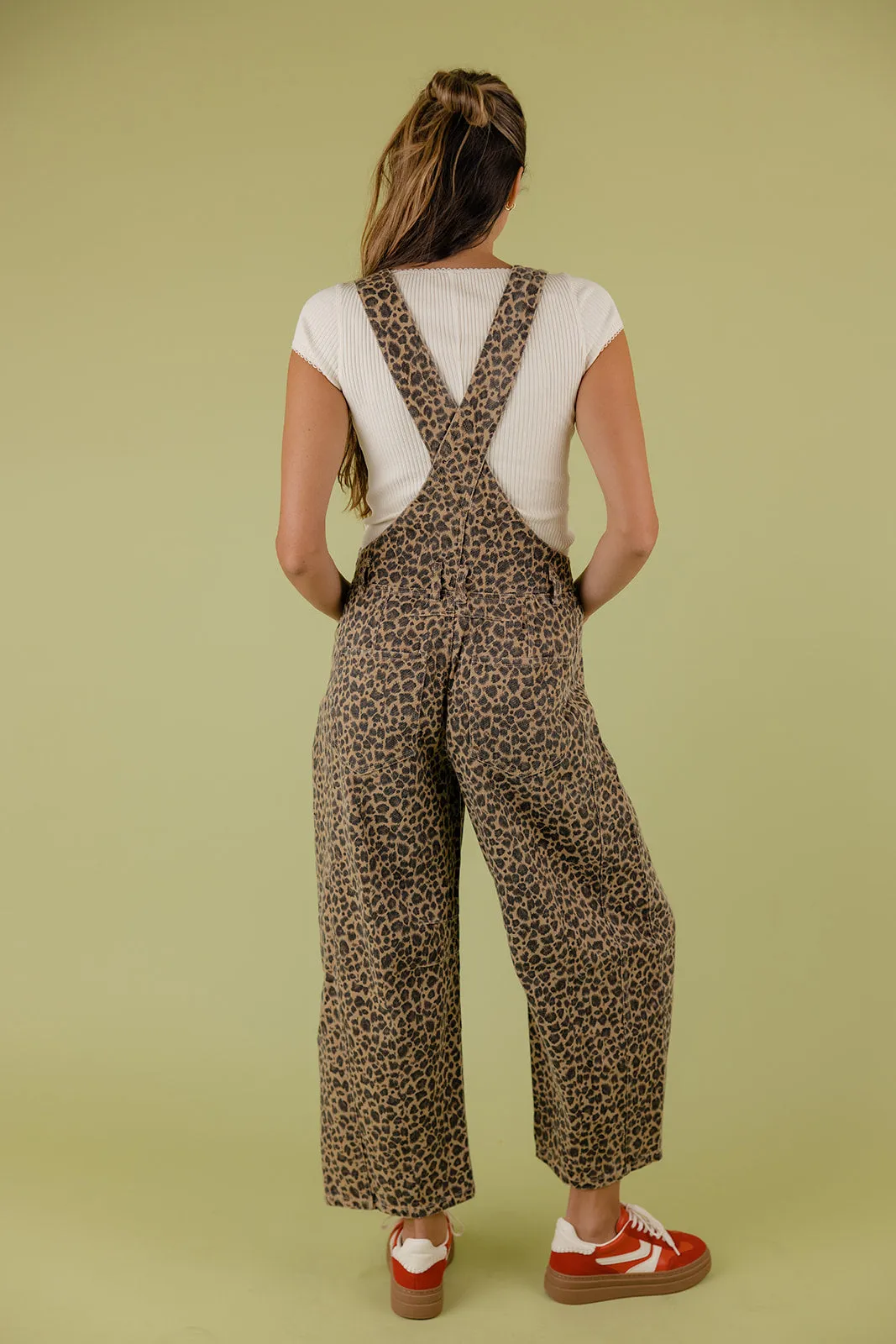 Roxie Leopard Barrel Overalls