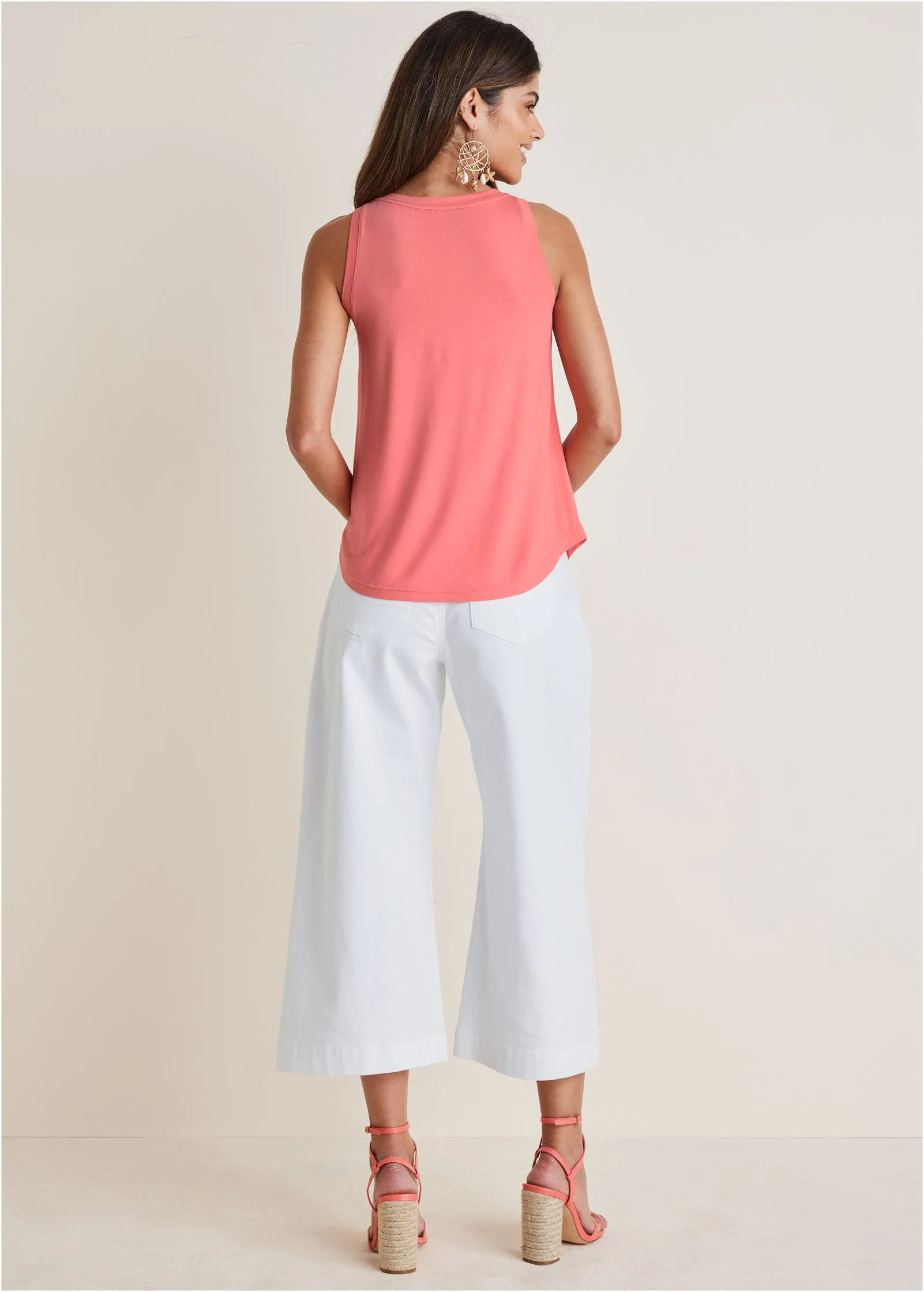 Scoop Neck Tank - Coral