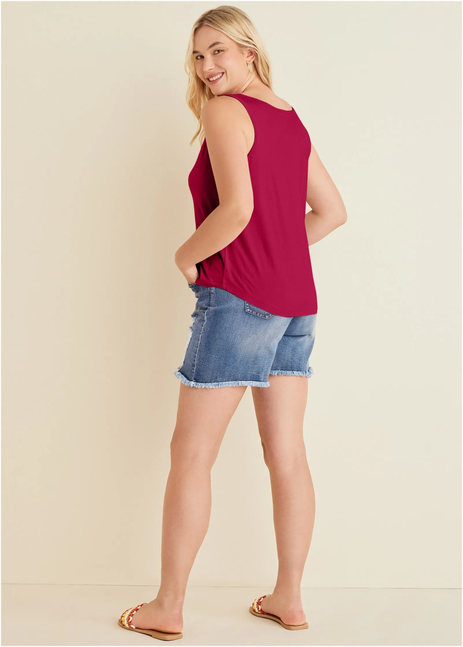 Scoop Neck Tank - Red