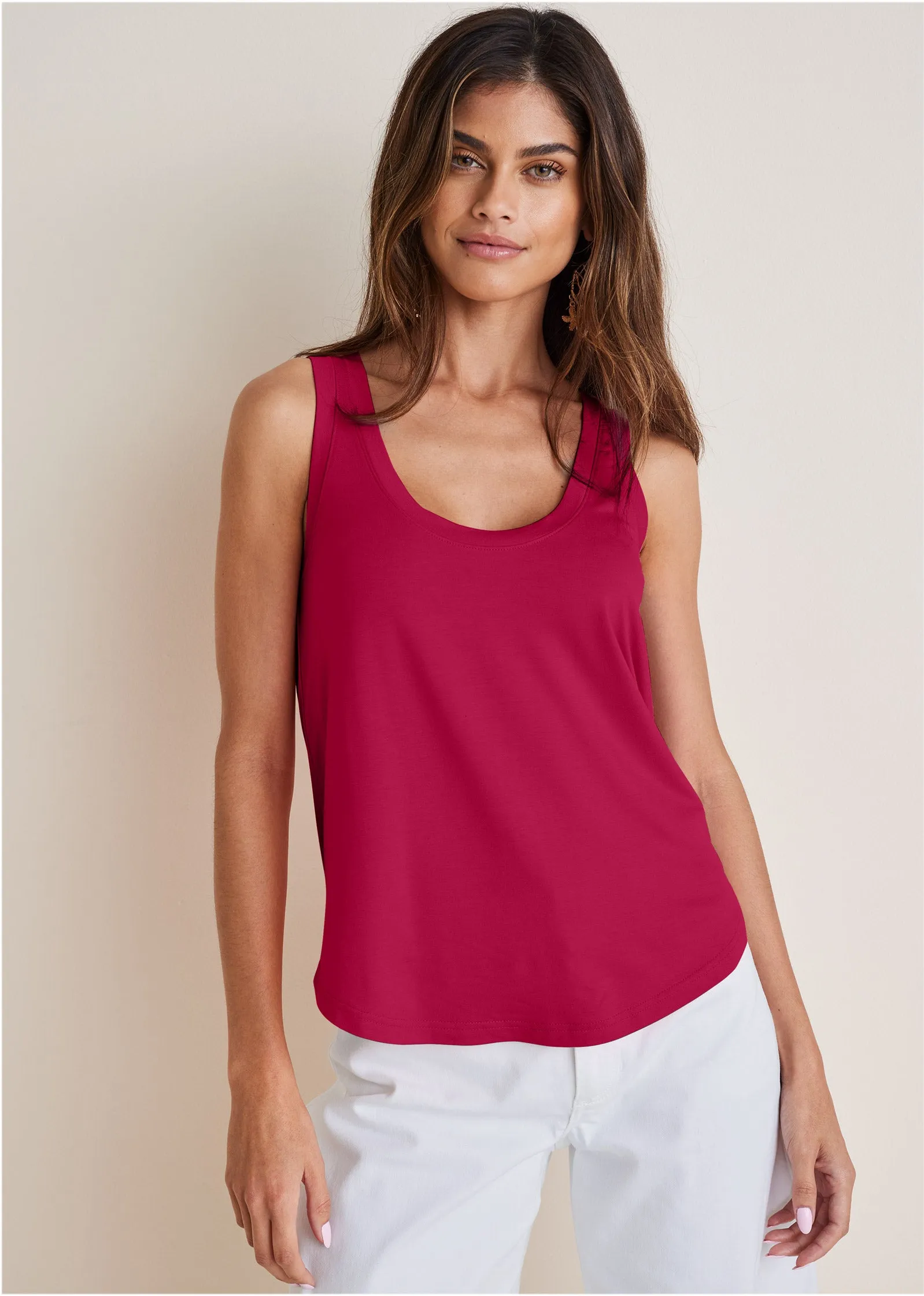 Scoop Neck Tank - Red