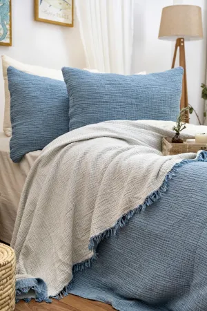 Serenity Soft Muslin Quilt - Blue