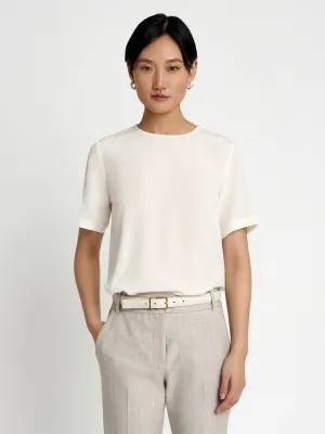 Silk crewneck blouse